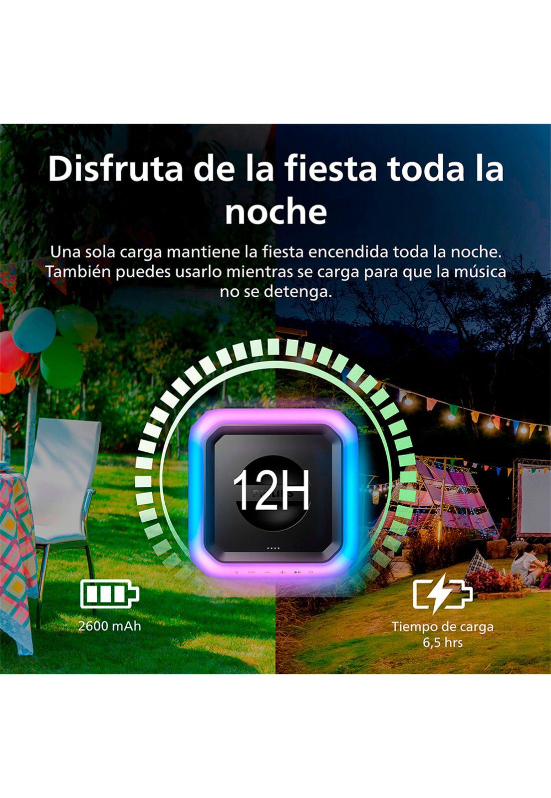 Parlante Bluetooth Philips TAX7207 Fiesta con Luces Negro-1