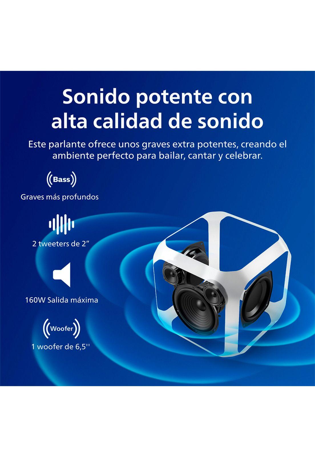 Parlante Bluetooth Philips TAX7207 Fiesta con Luces Negro-2