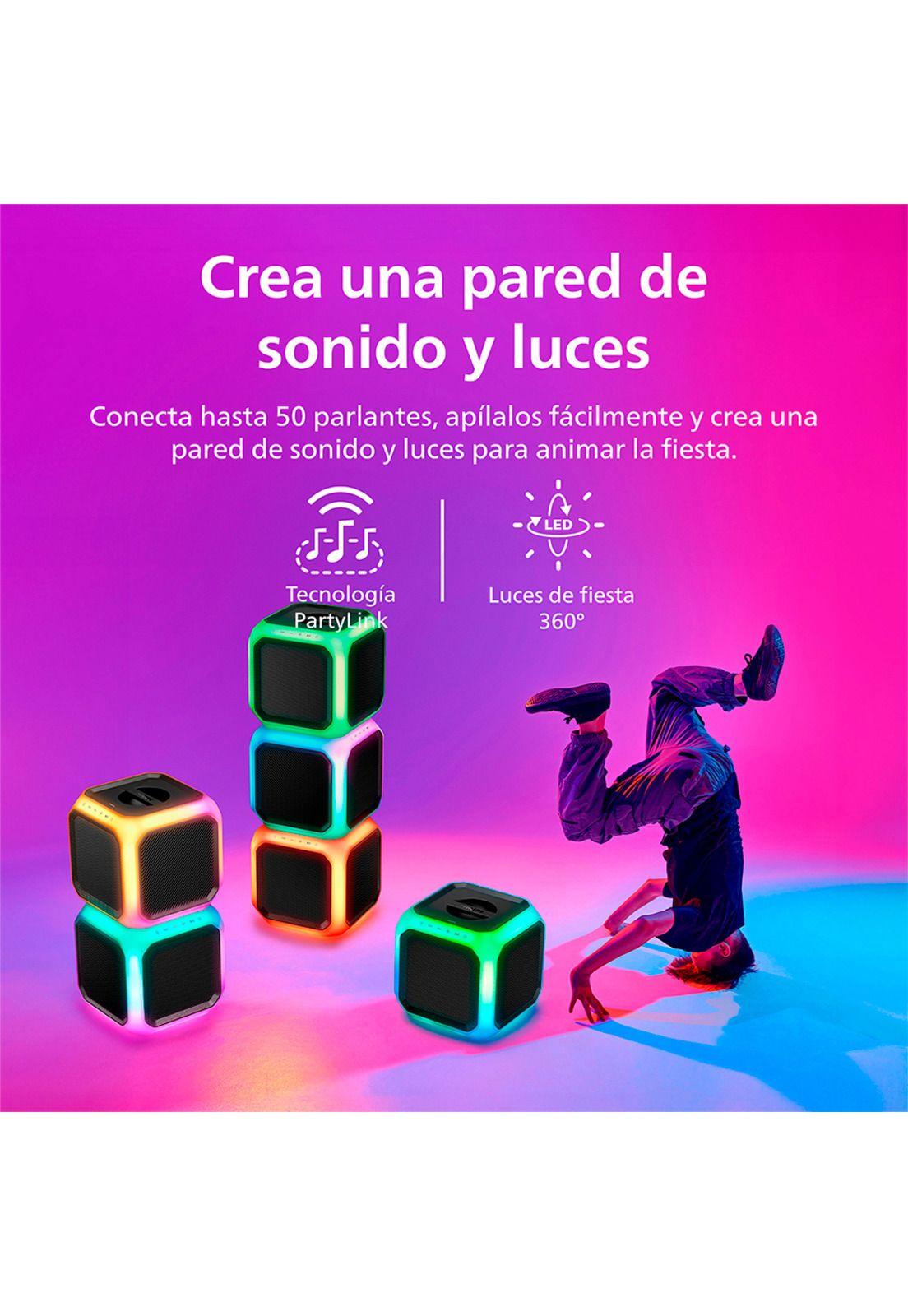 Parlante Bluetooth Philips TAX7207 Fiesta con Luces Negro-3