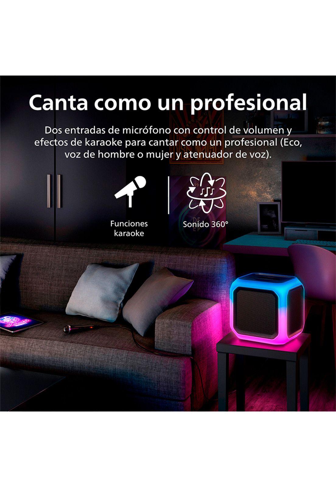 Parlante Bluetooth Philips TAX7207 Fiesta con Luces Negro-4