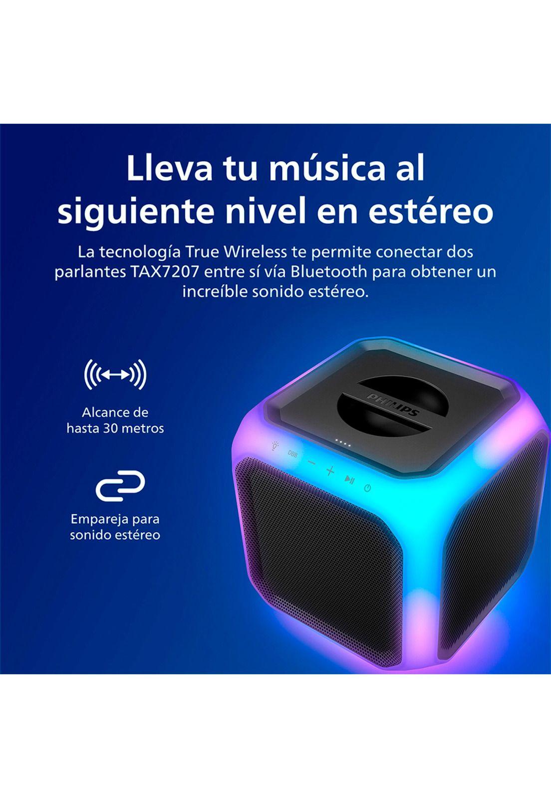 Parlante Bluetooth Philips TAX7207 Fiesta con Luces Negro-5