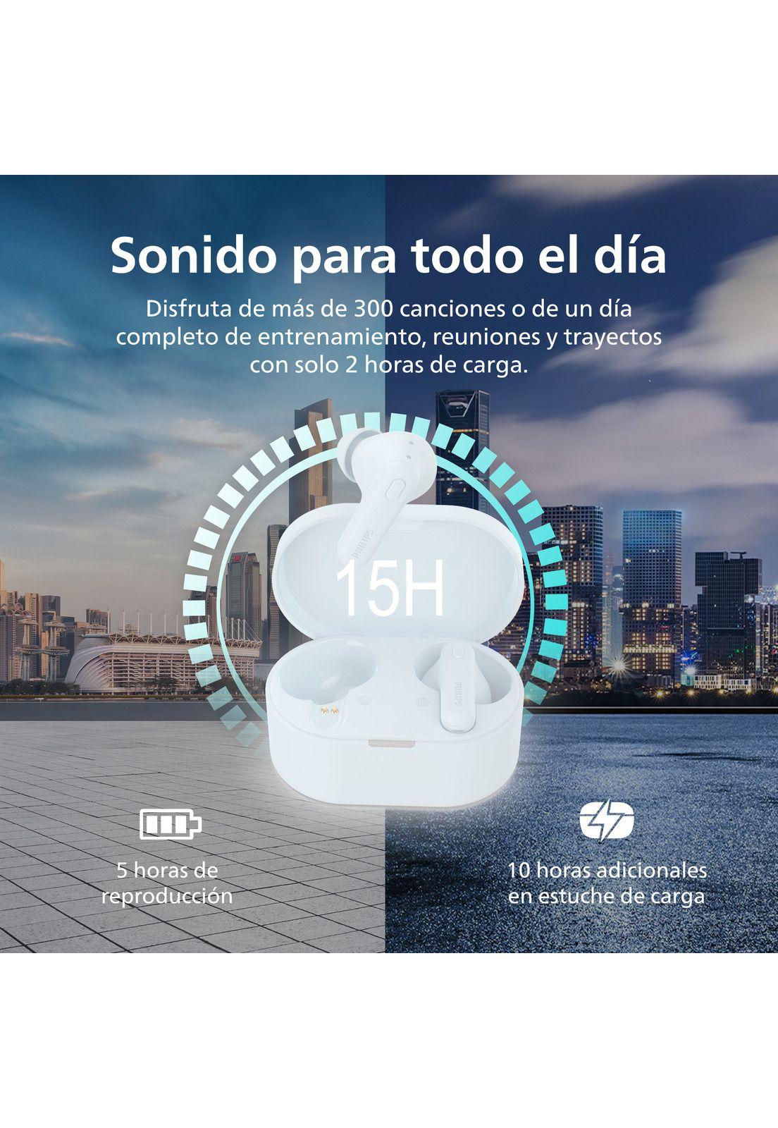 Audífonos Bluetooth Philips TAT1138 TWS Blanco-3