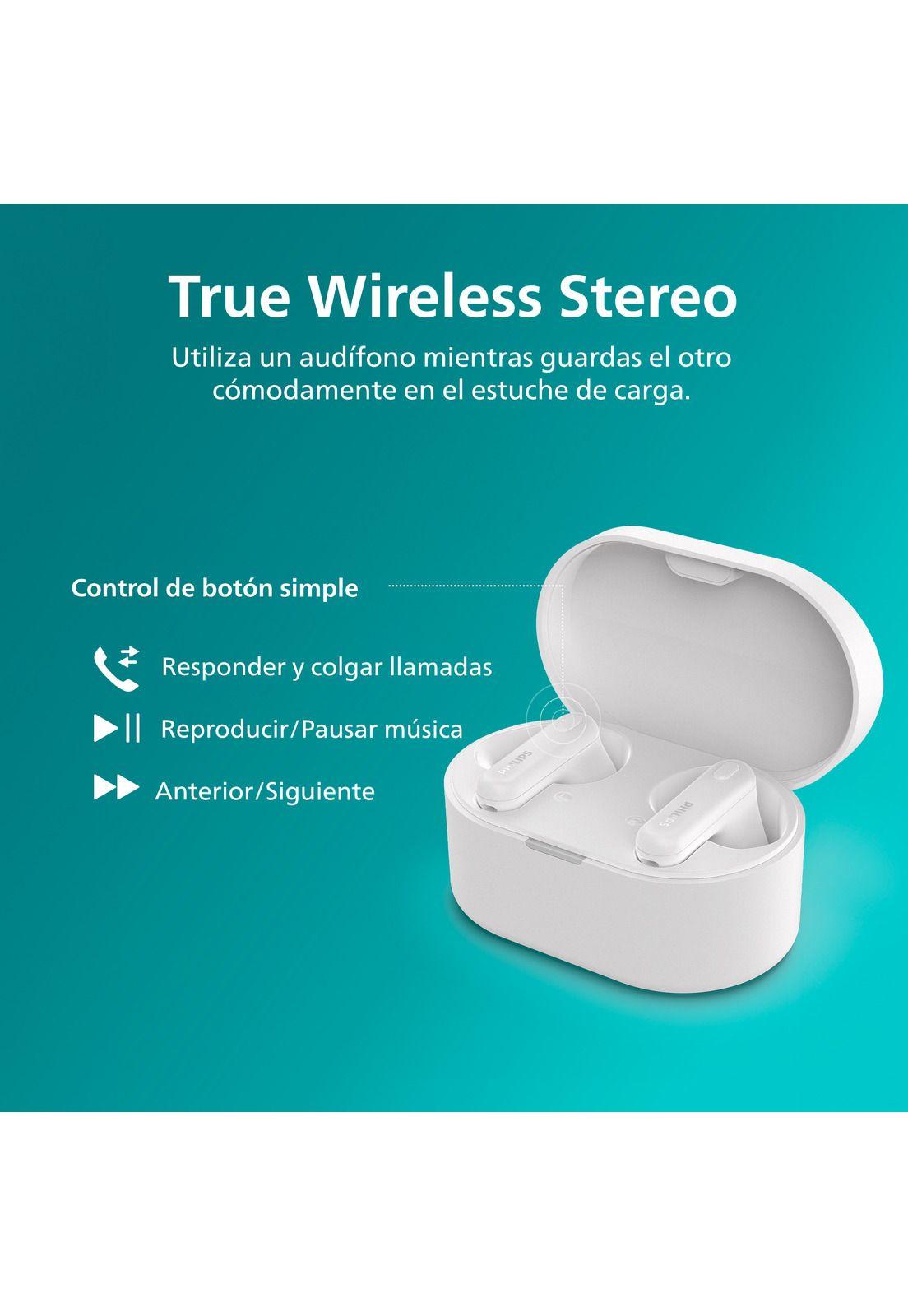 Audífonos Bluetooth Philips TAT1138 TWS Blanco-6