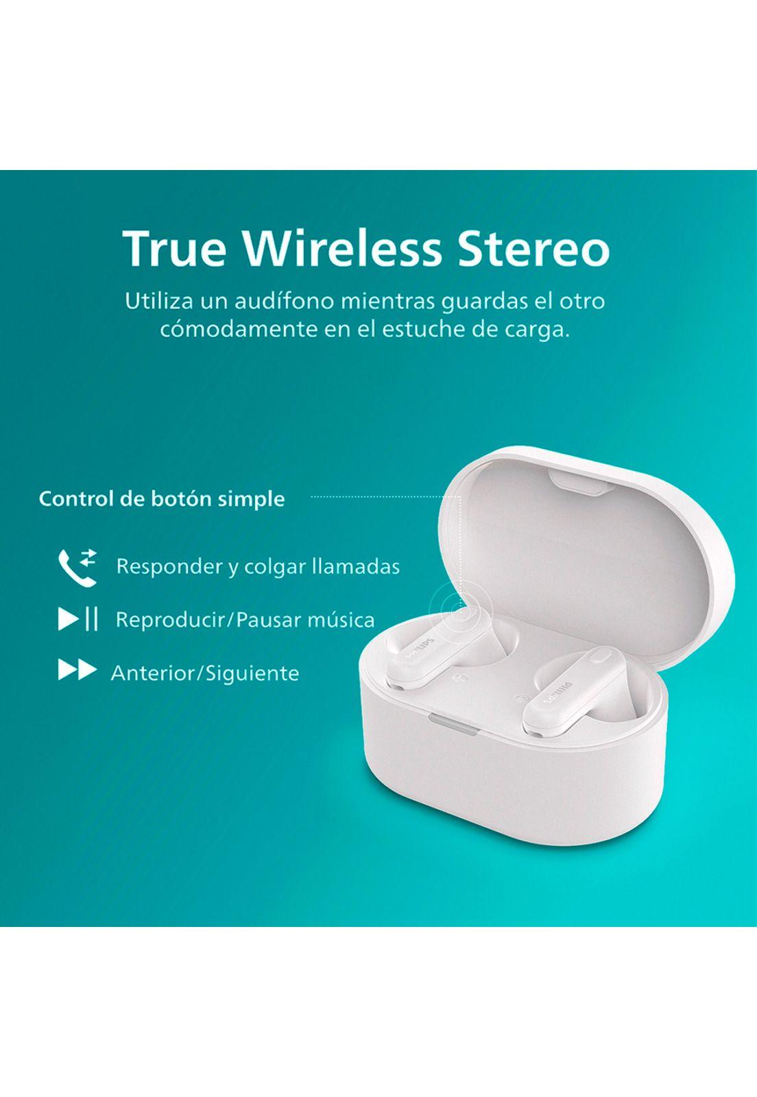 Audífonos Bluetooth Philips TAT1138 TWS Blanco-6