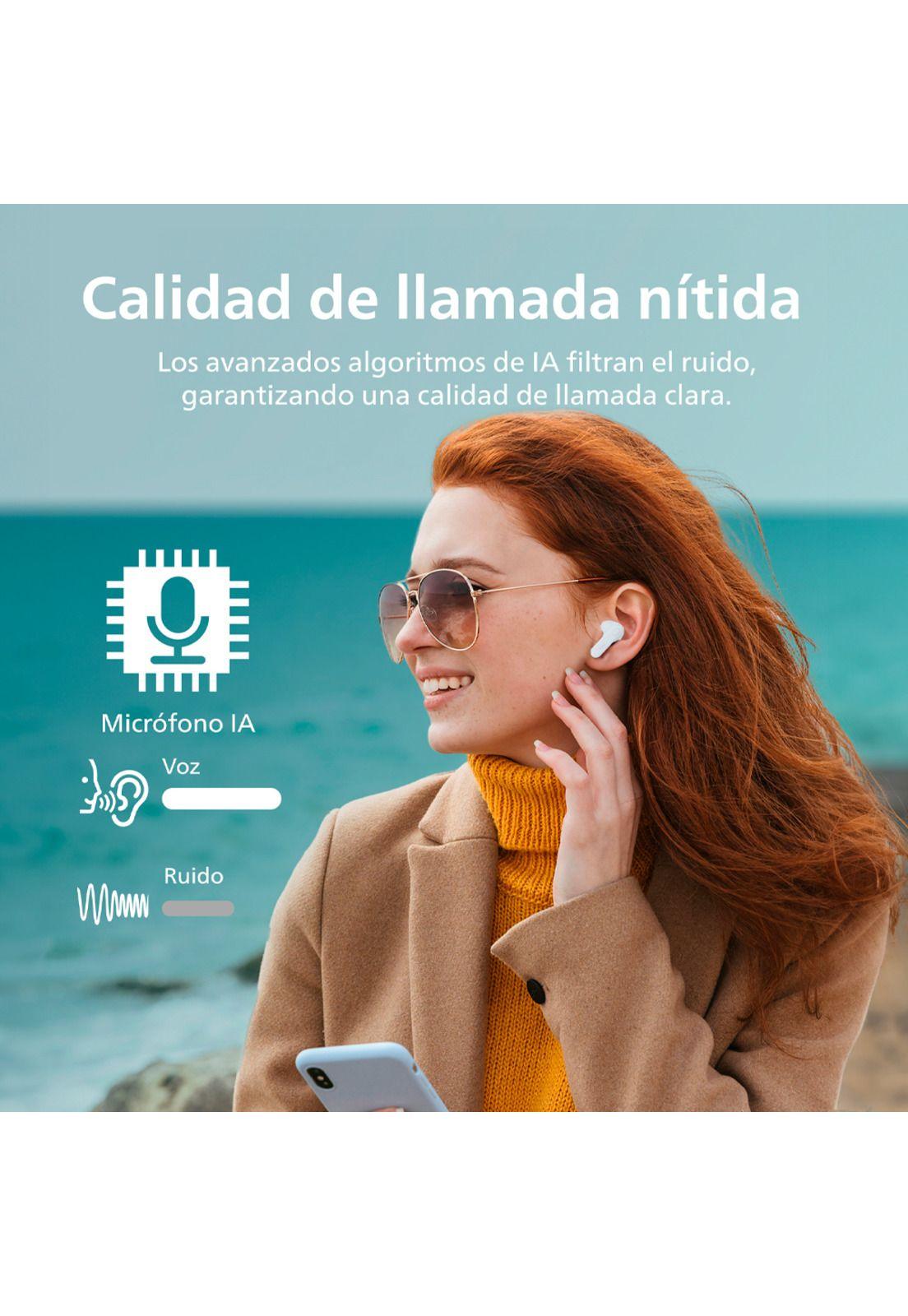Audífonos Bluetooth Philips TAT1138 TWS Blanco-3
