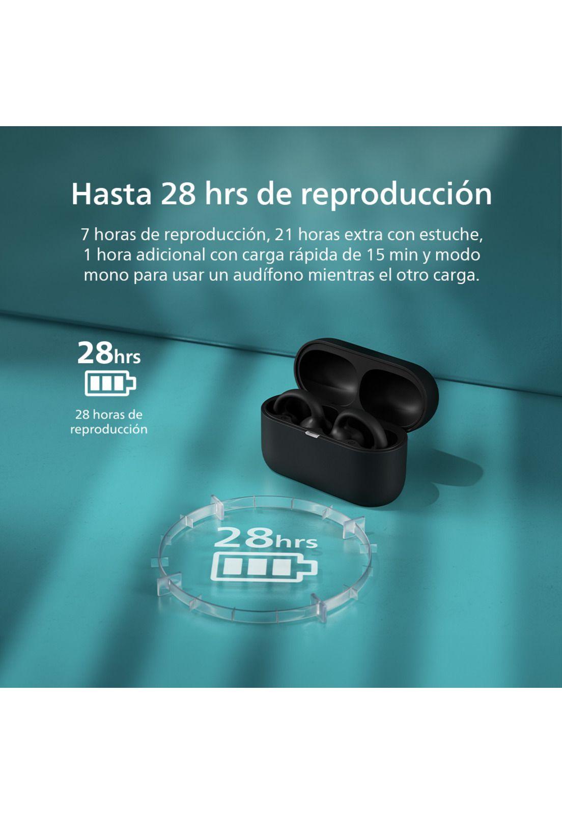Audífonos Bluetooth Open Ear Philips Clip TAQ2000BK Negro-2
