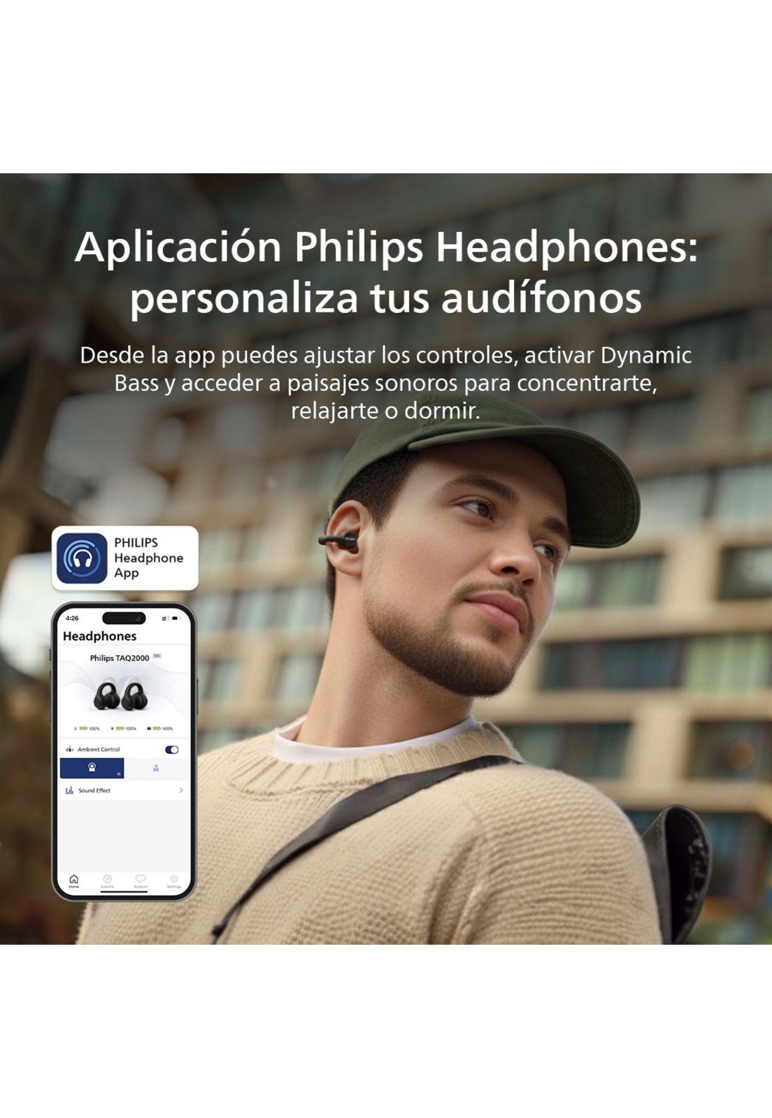 Audífonos Bluetooth Open Ear Philips Clip TAQ2000BK Negro-6