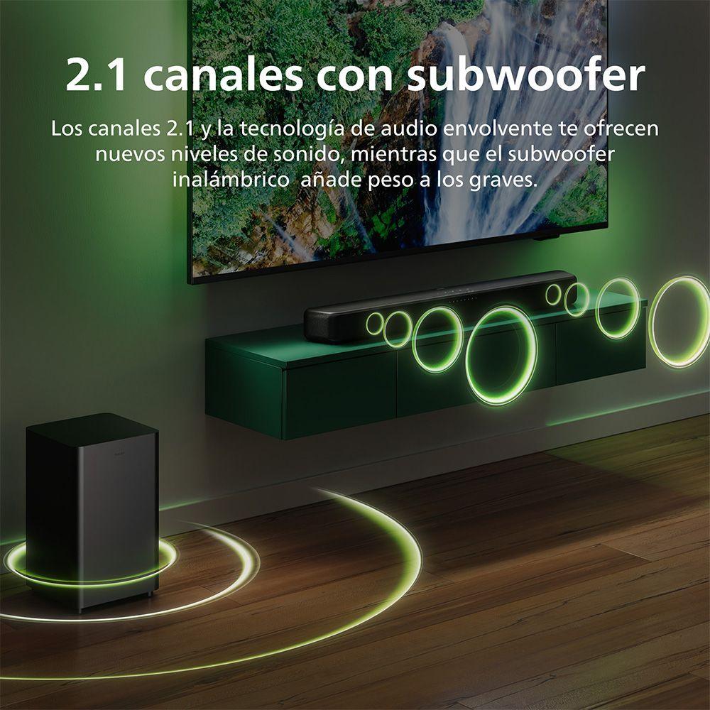 Soundbar Philips TAB5309 Barra de Sonido 2.1 con Subwoofer Inalámbrico 120W-6