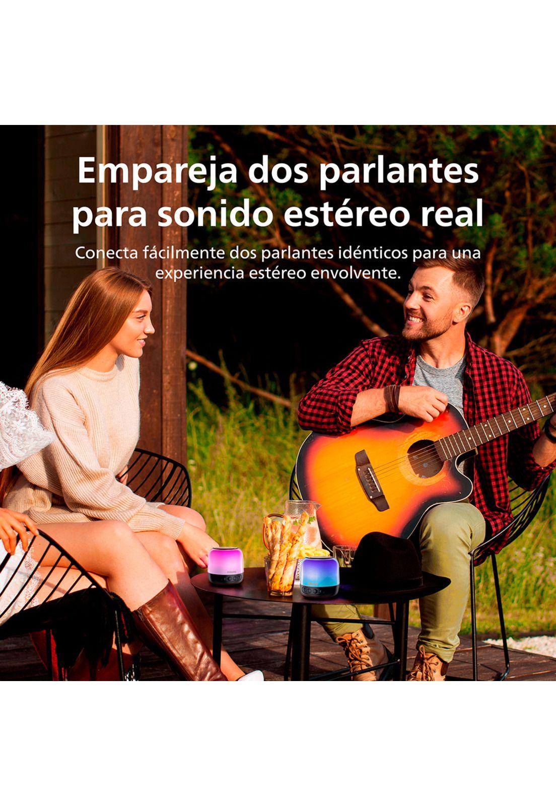 Parlante Bluetooth Philips con luces TAS1108 Negro-2