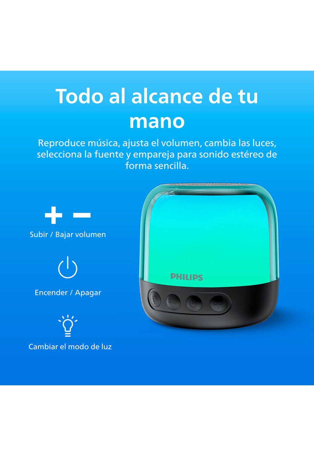 Parlante Bluetooth Philips con luces TAS1108 Negro-3