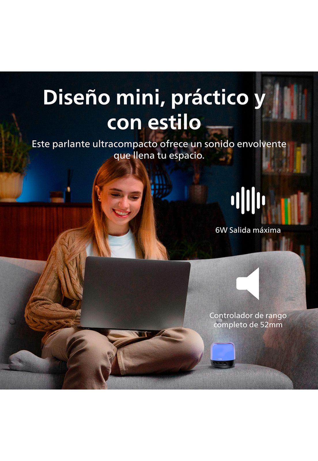 Parlante Bluetooth Philips con luces TAS1108 Negro-2