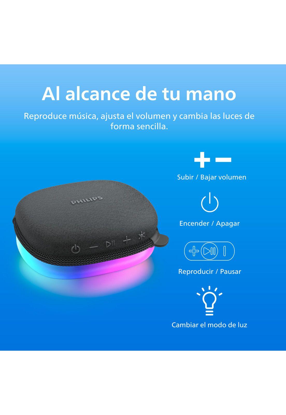 Parlante Bluetooth Philips con Luces TAS2307 Negro-7