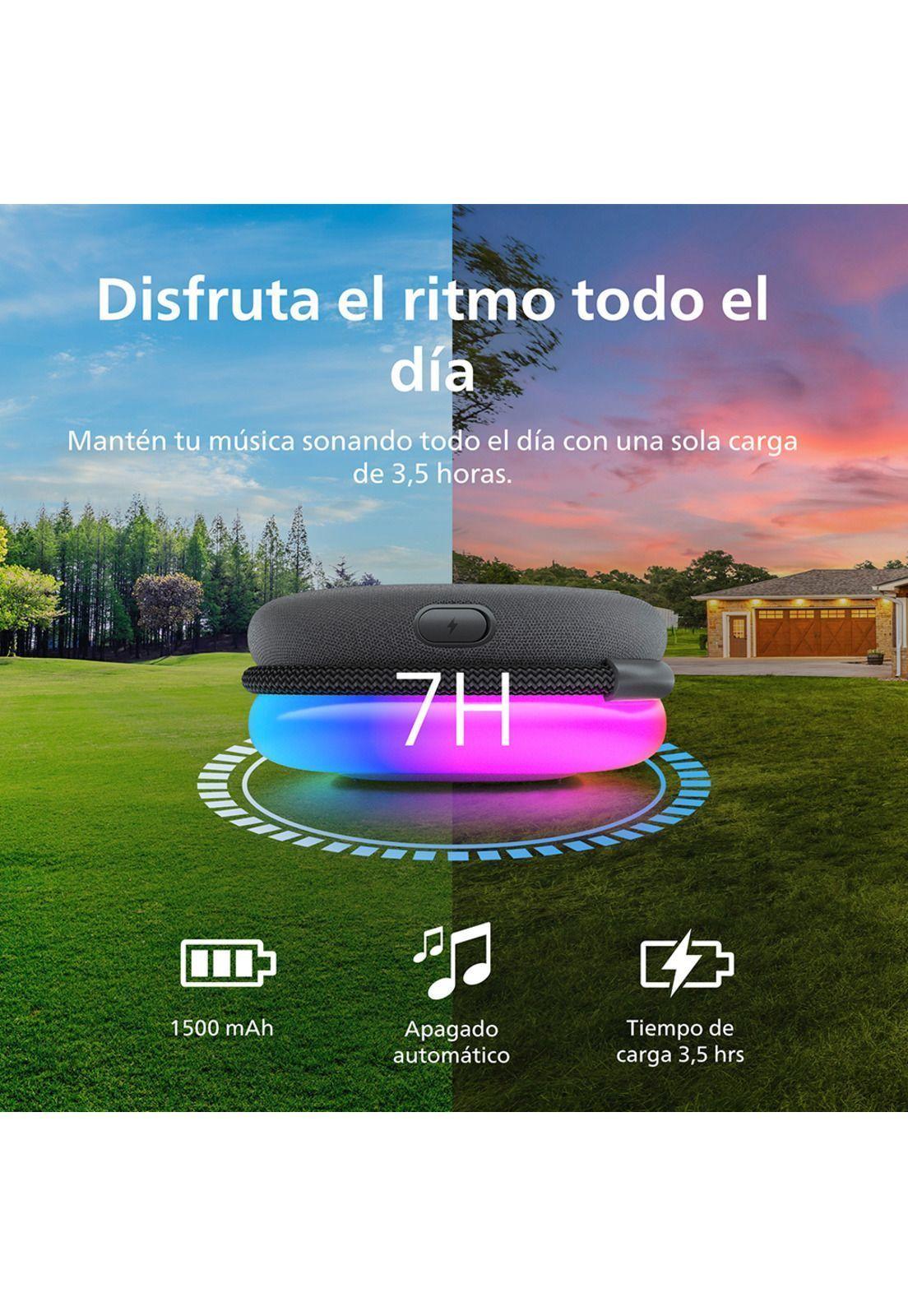 Parlante Bluetooth Philips con Luces TAS2307 Negro-1