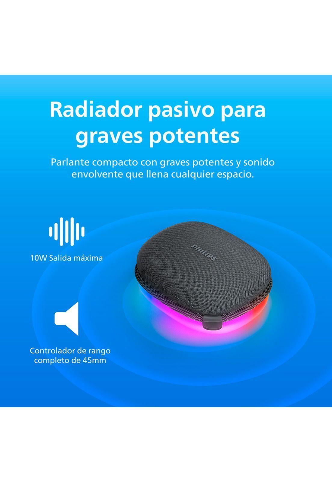 Parlante Bluetooth Philips con Luces TAS2307 Negro-2