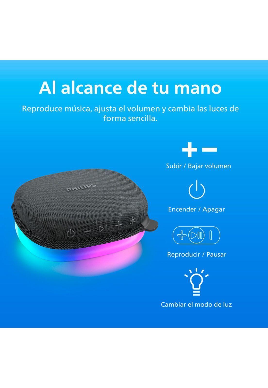 Parlante Bluetooth Philips con Luces TAS2307 Negro-6