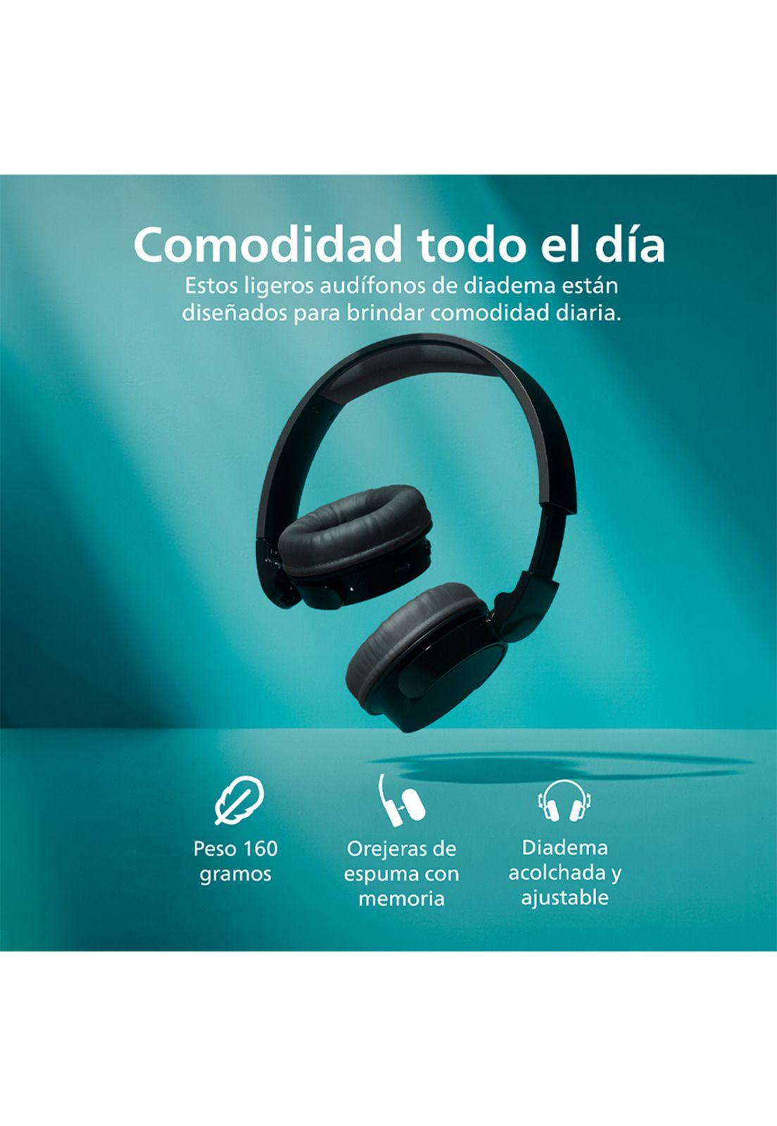 Audífonos Bluetooth Philips TAH3209 Headphones Negro-4