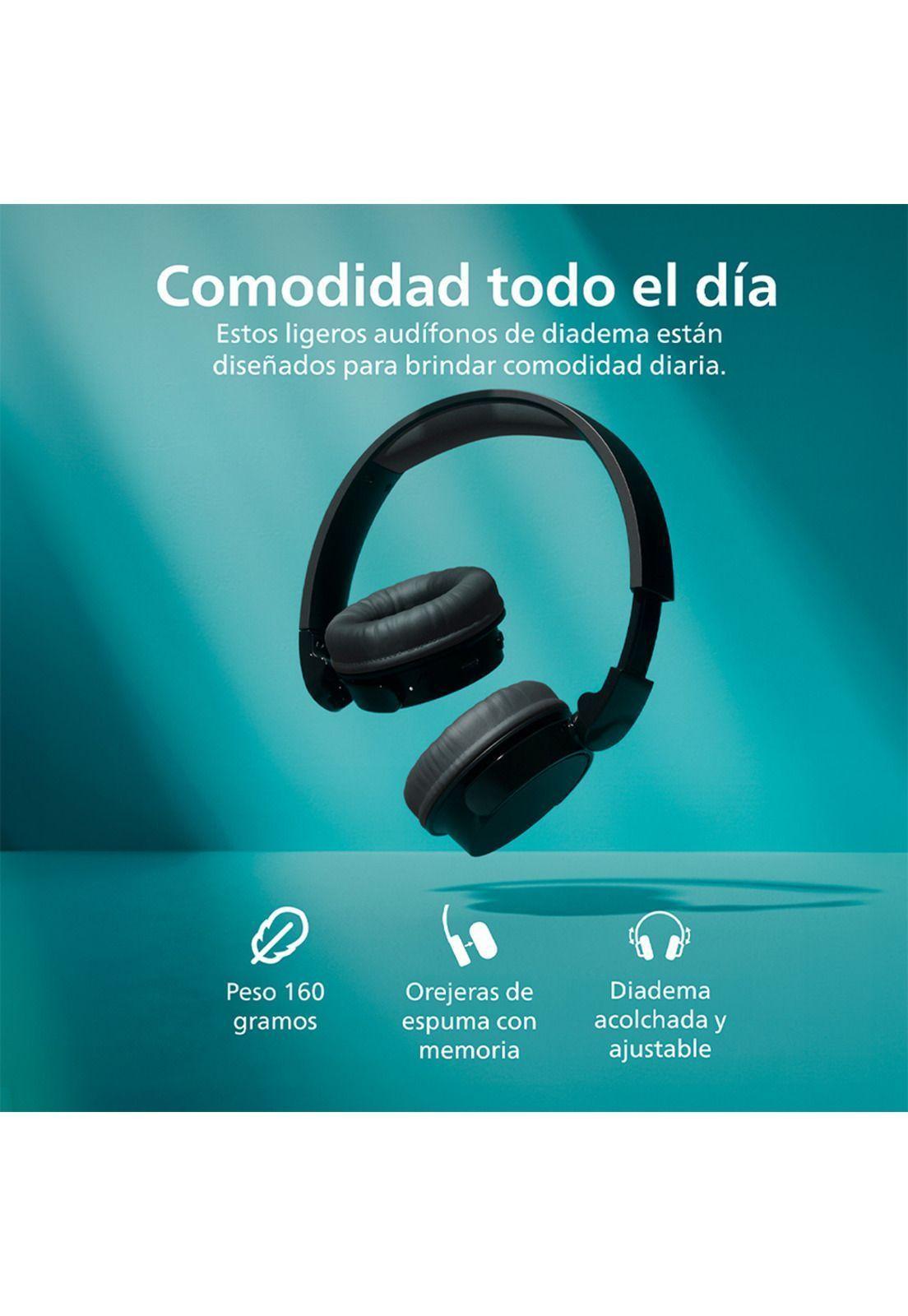 Audífonos Bluetooth Philips TAH3209 Headphones Negro-4