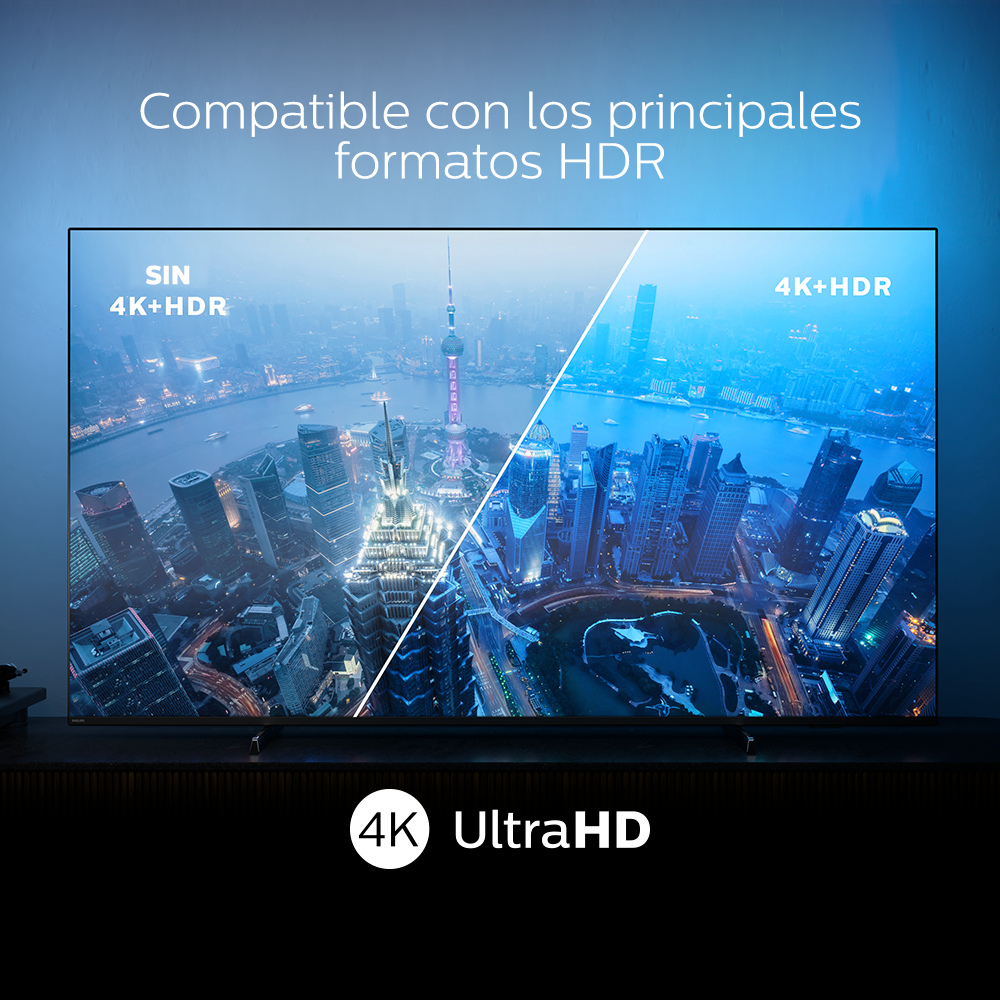 LED Philips 55” UHD 4K 55PUD7406 Android Smart TV-2