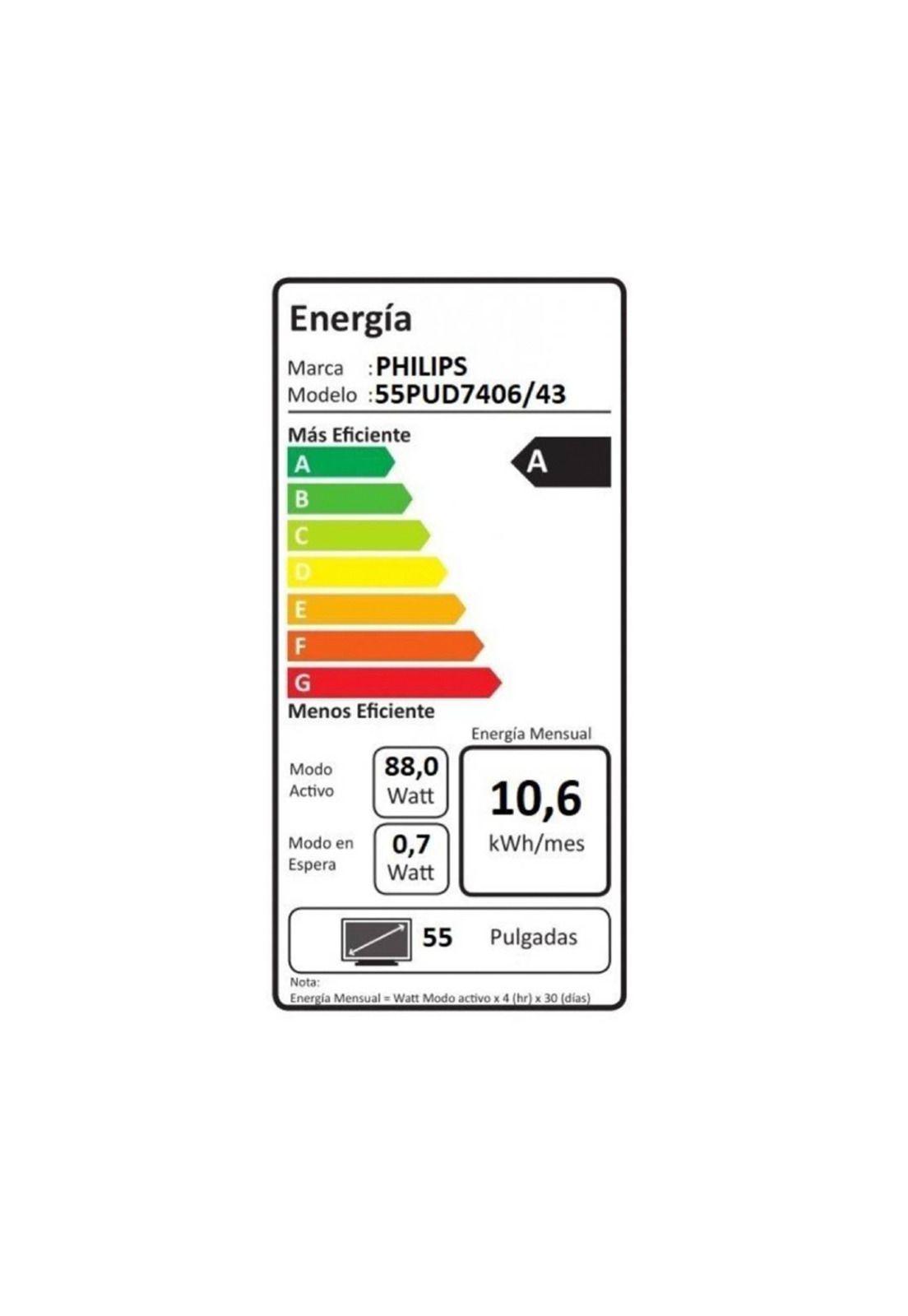 Smart TV 55" Philips Led 4K UHD 55PUD7406-6