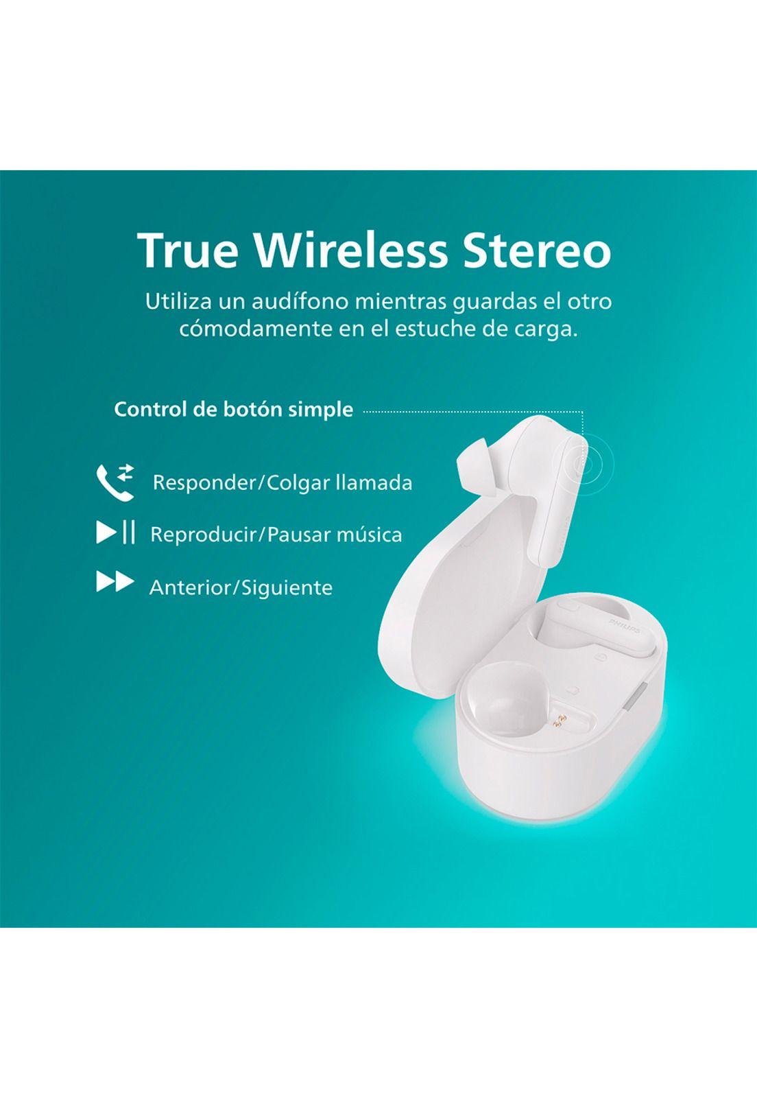 Audífonos Bluetooth Philips TAT1108 TWS Blanco-6