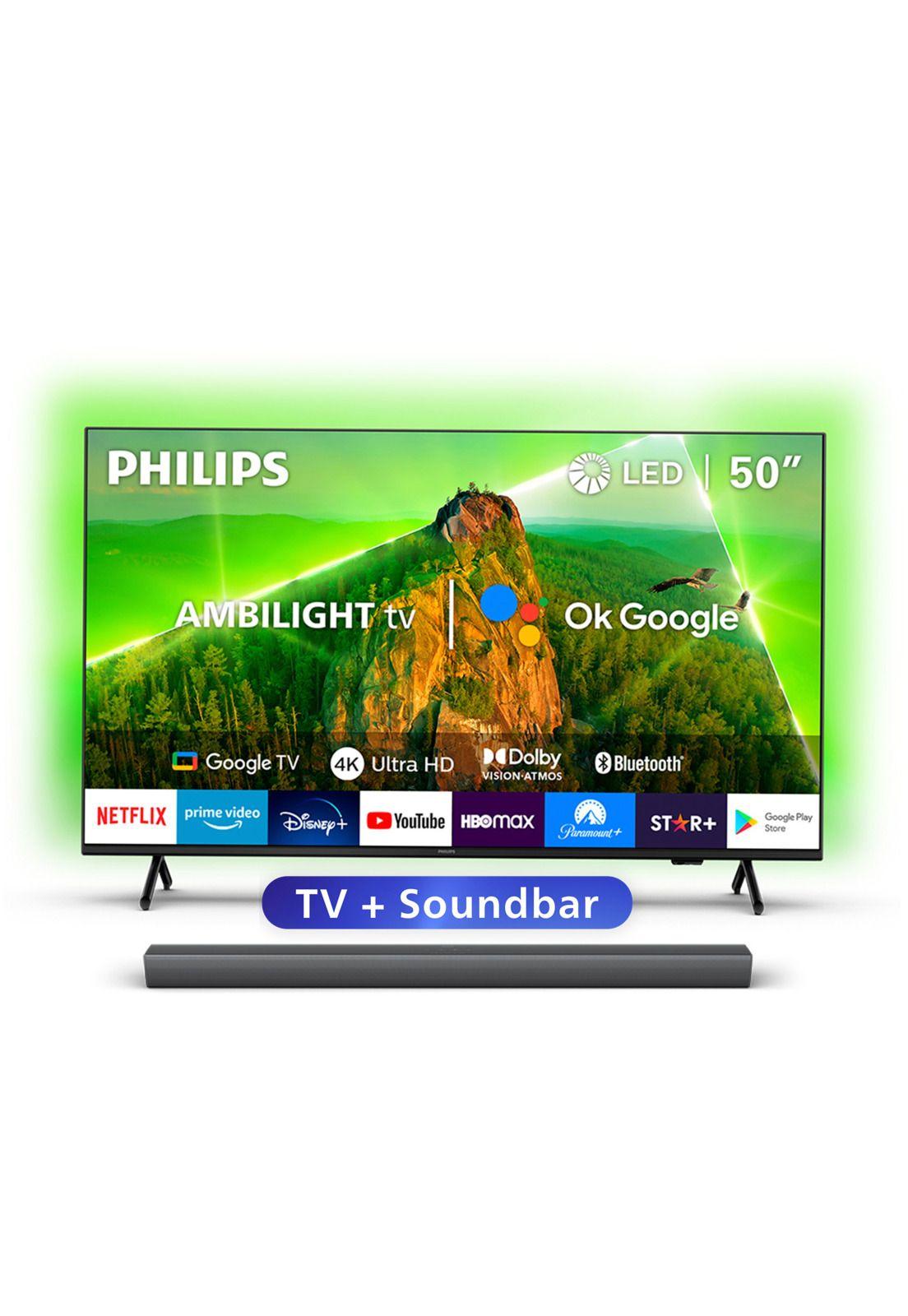 Ambilight TV 50" PUD7908+ Soundbar TAB4208 Smart Starter-0