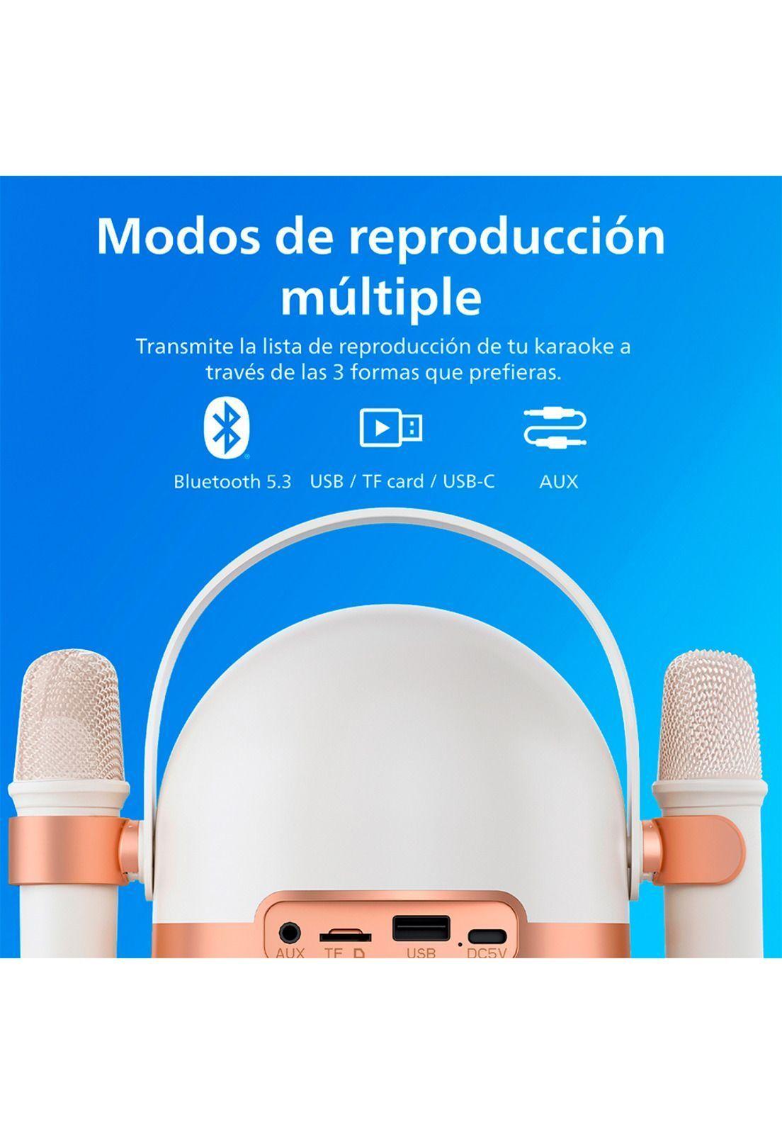 Parlante Karaoke Bluetooth Philips con Micrófono TAS2509 Blanco-5