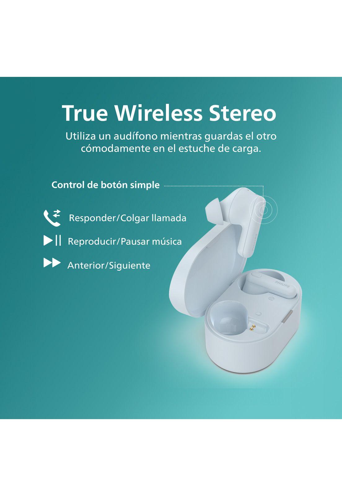 Audífonos Bluetooth Philips TAT1108 TWS Celeste-6