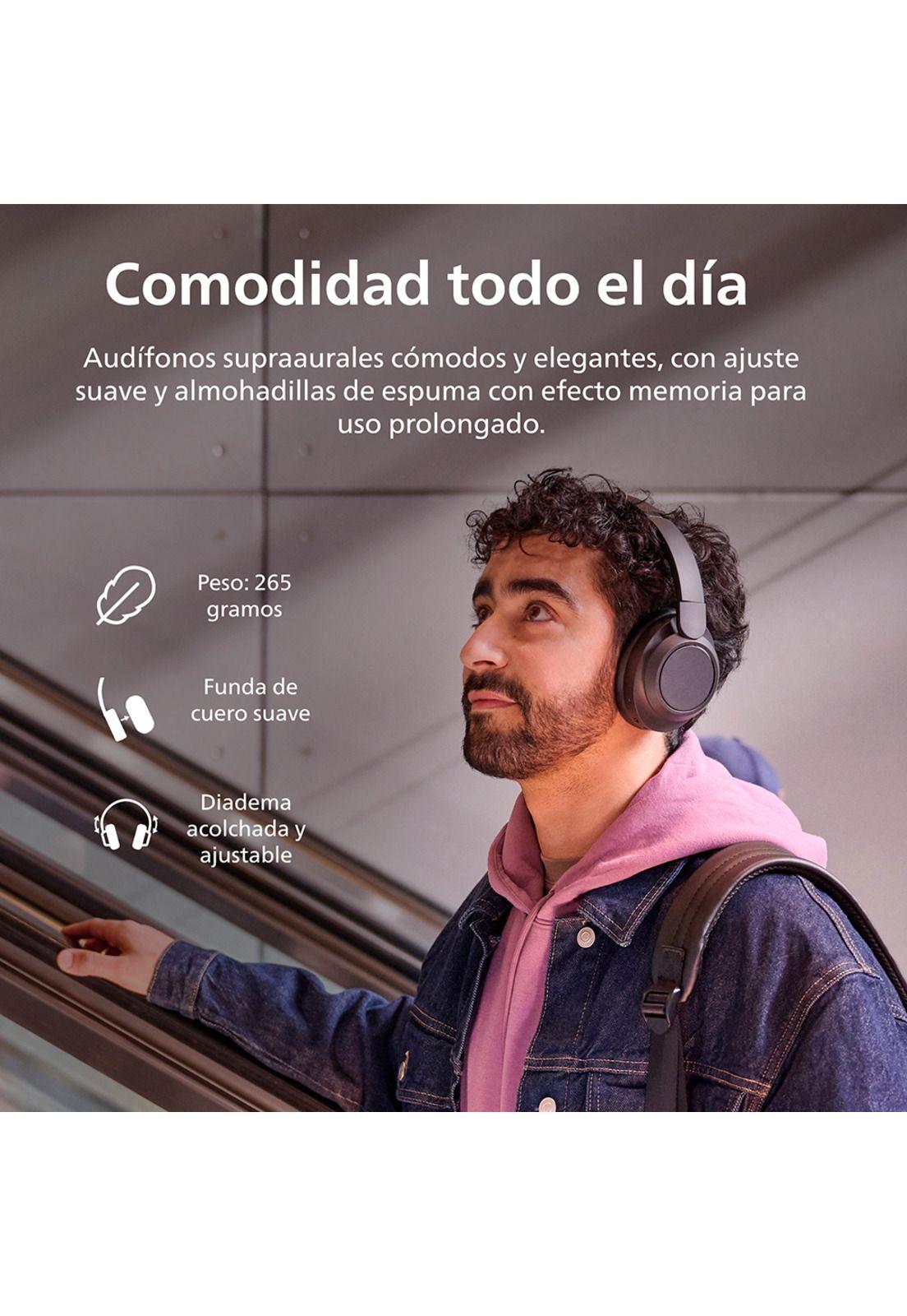 Audífonos Bluetooth Philips Noise Cancelling TAH6509 Headphones Negro-2