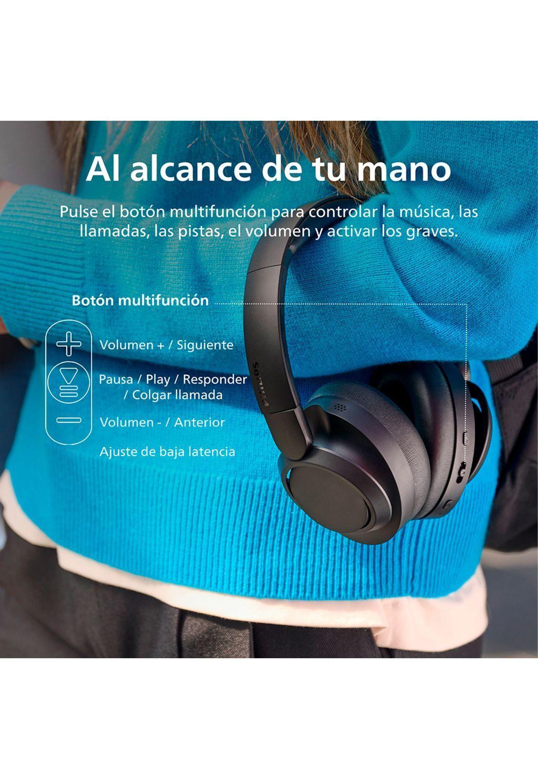 Audífonos Bluetooth Philips Noise Cancelling TAH6509 Headphones Negro-5