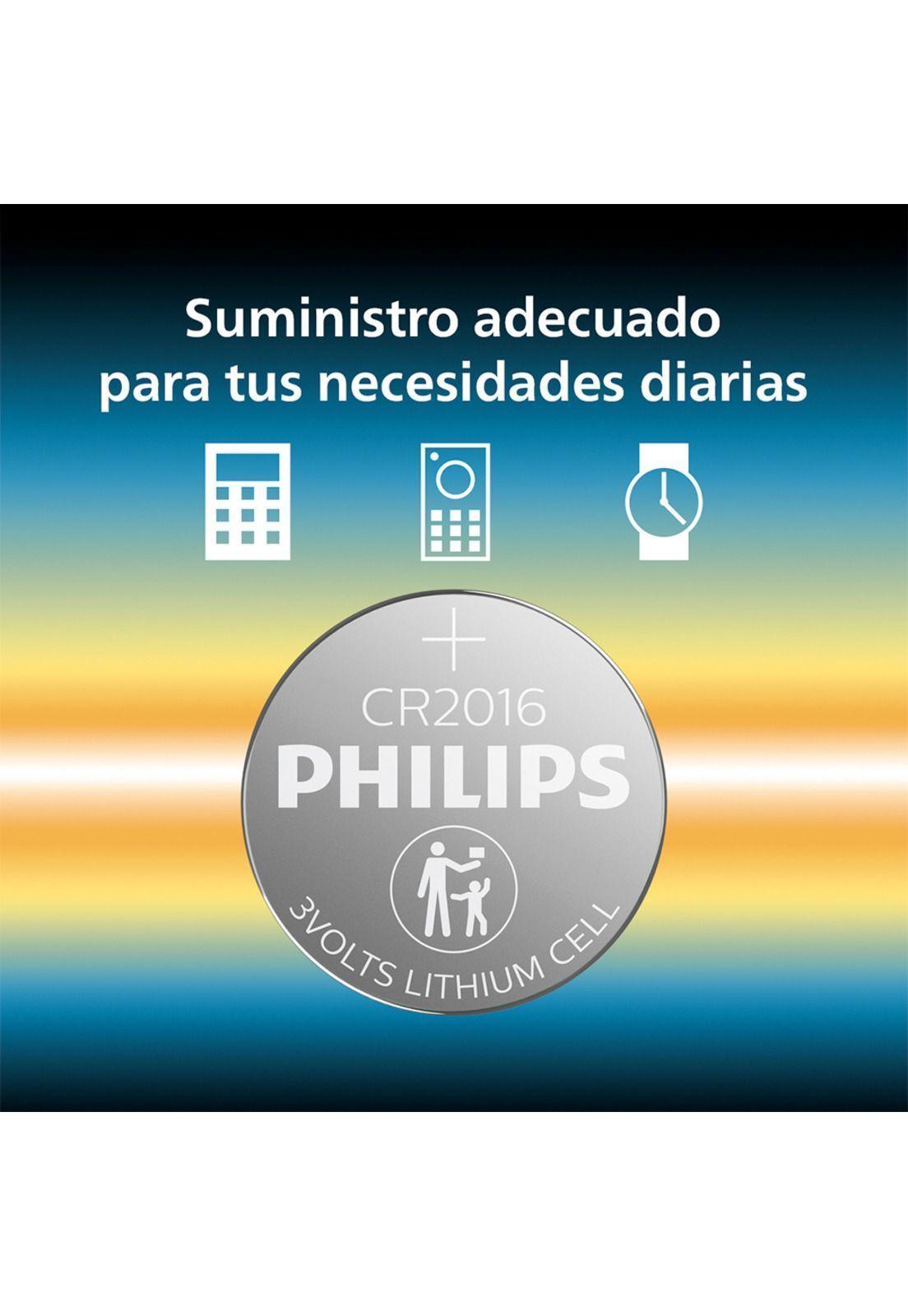 Pila de Litio CR2016 x5 Philips-2