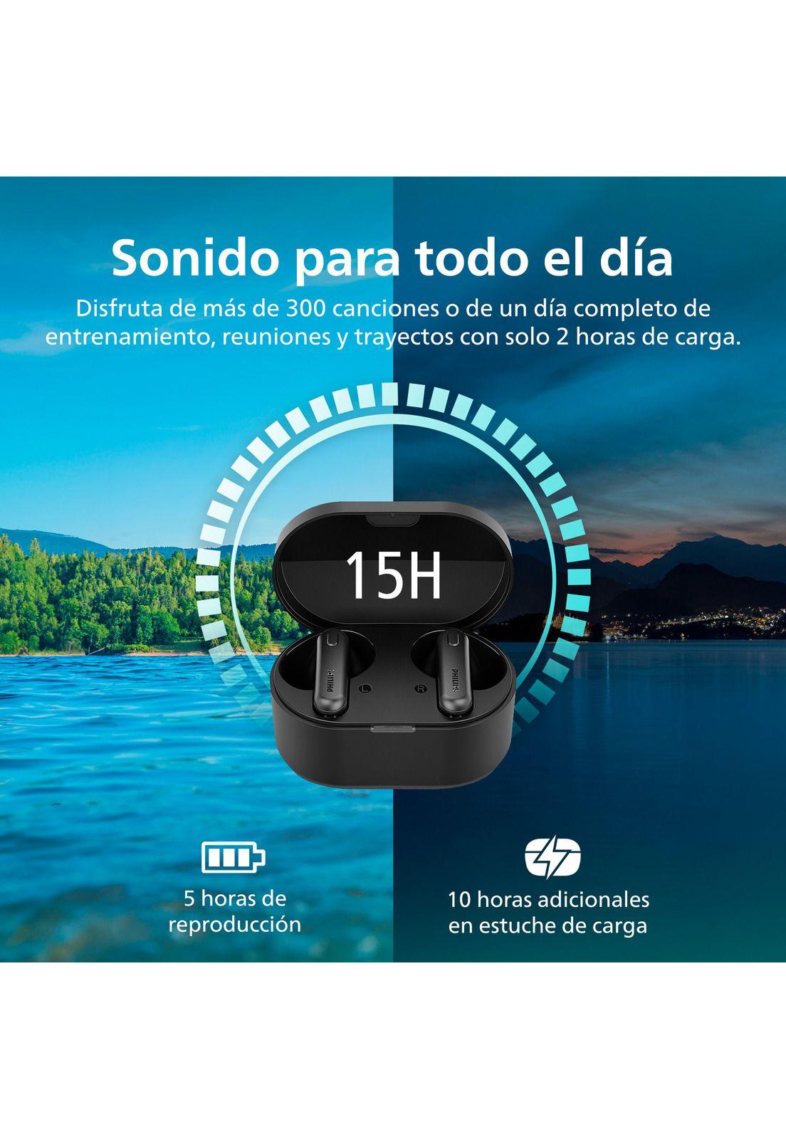 Audífonos Bluetooth Philips TAT1108 TWS Negro-3