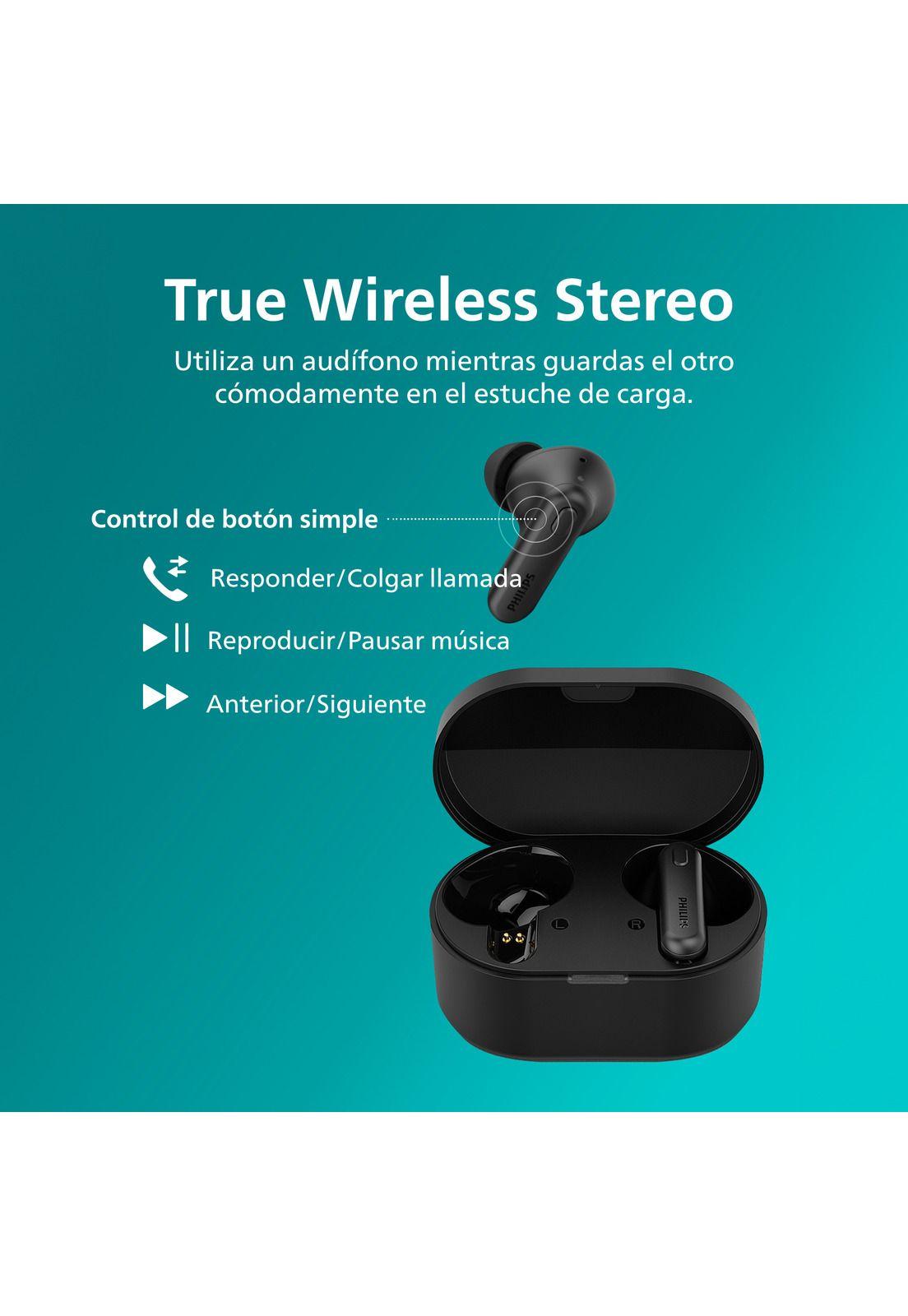 Audífonos Bluetooth Philips TAT1108 TWS Negro-6