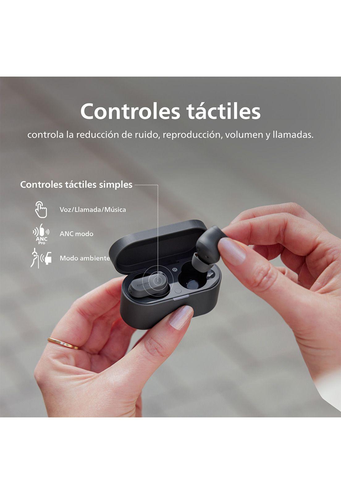 Audífonos Bluetooth Philips Noise Cancelling TAT3509 TWS Gris-4
