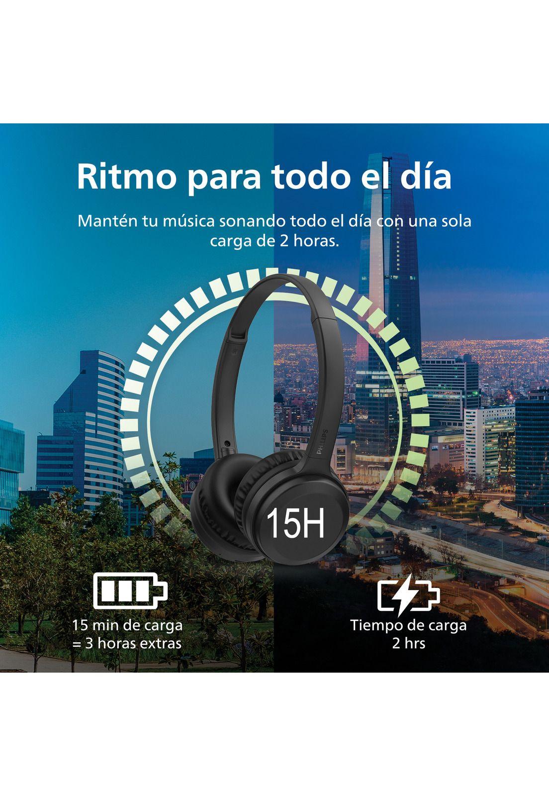 Audífonos Bluetooth Philips TAH1108 Headphone Negro-2