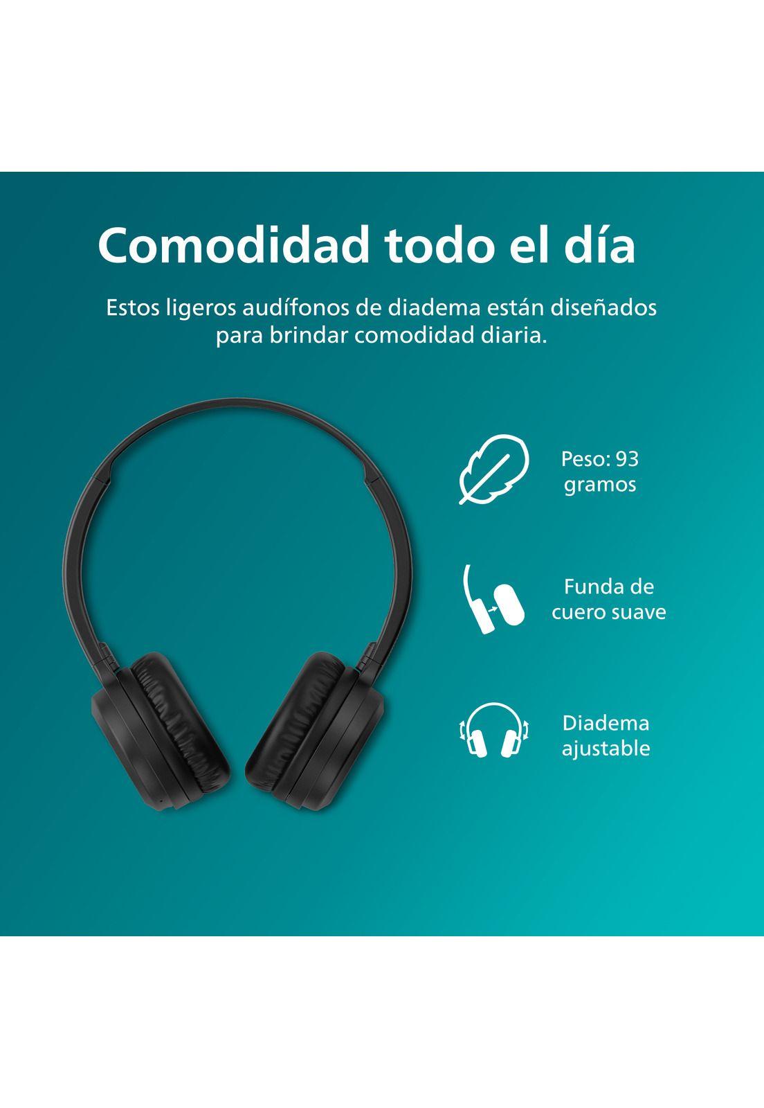 Audífonos Bluetooth Philips TAH1108 Headphone Negro-3