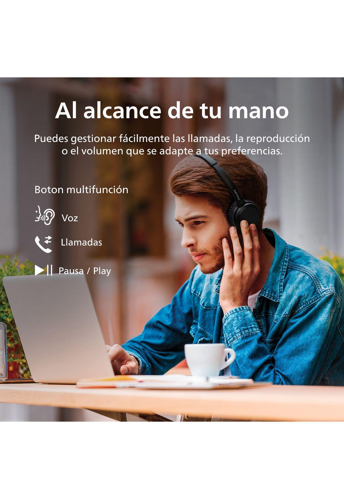 Audífonos Bluetooth Philips TAH1108 Headphone Negro-4