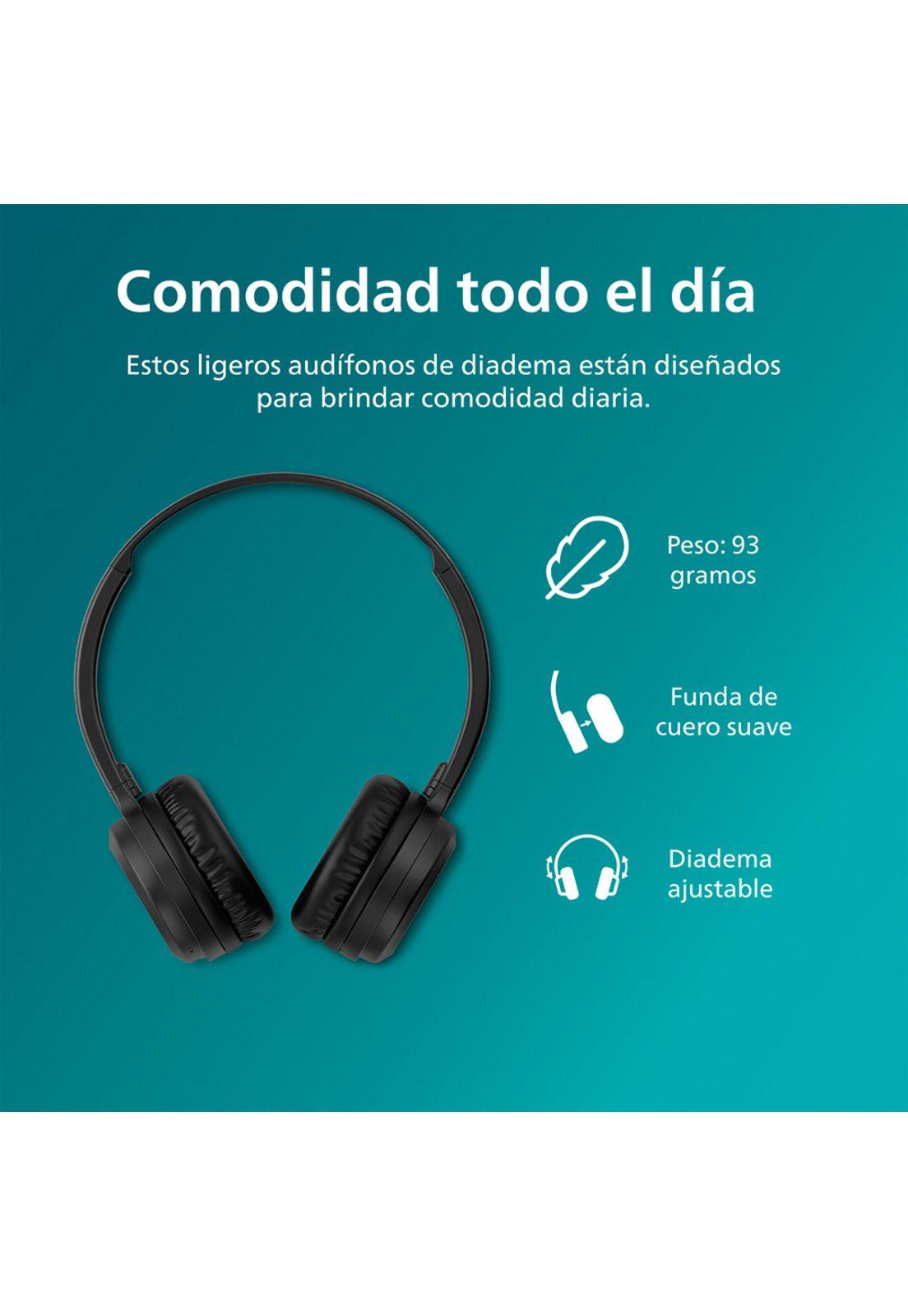Audífonos Bluetooth Philips TAH1108 Headphone Negro-4