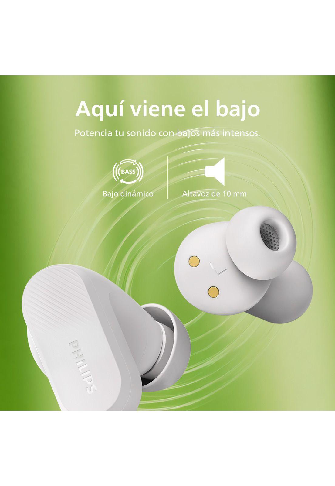 Audífonos Bluetooth Philips Noise Cancelling TAT3509 TWS Blanco-2