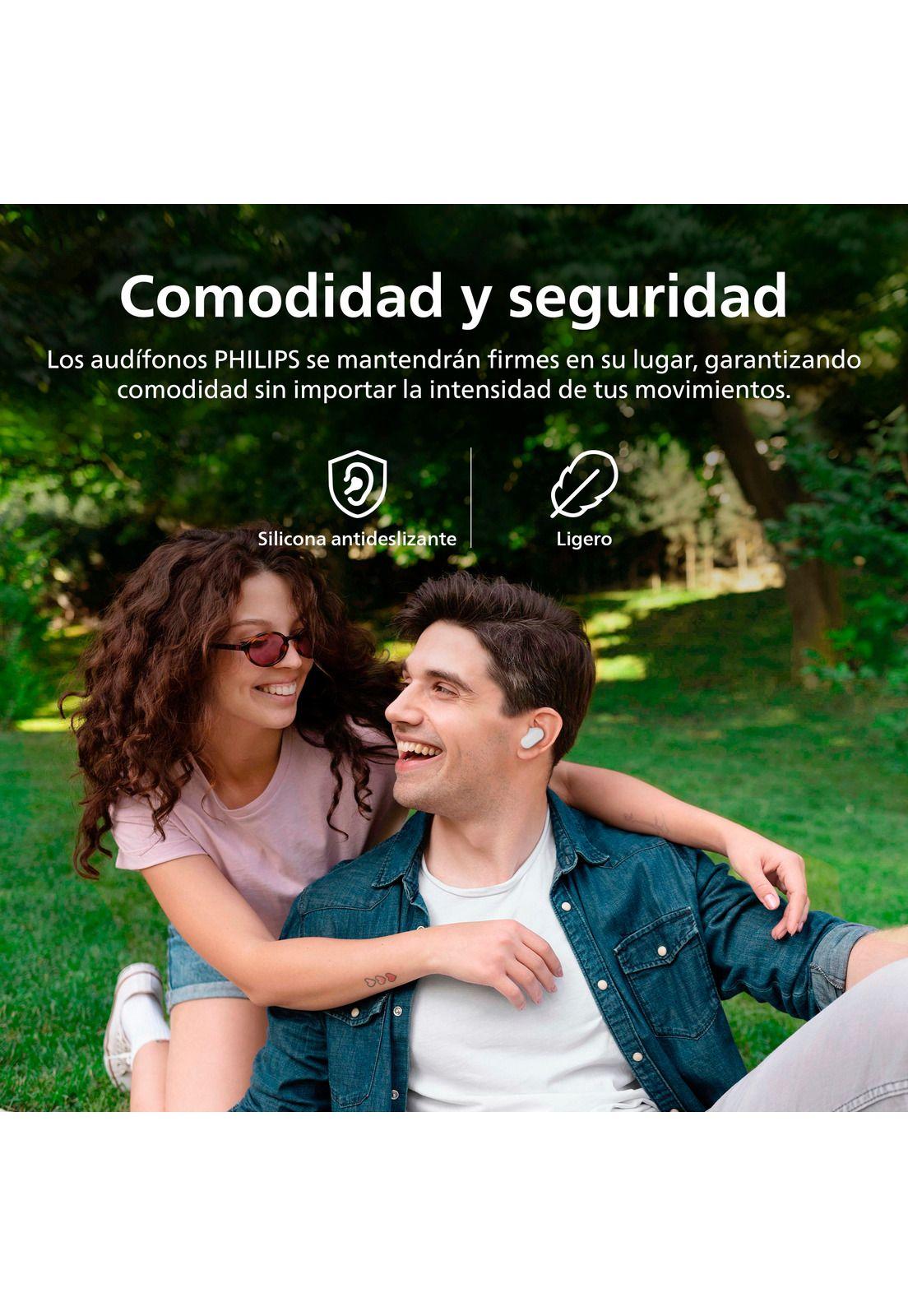 Audífonos Bluetooth Philips Noise Cancelling TAT3509 TWS Blanco-6