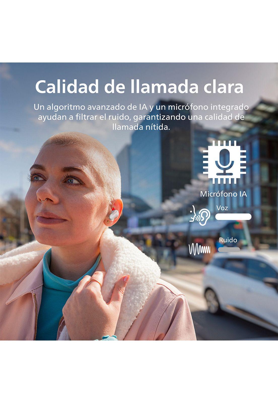 Audífonos Bluetooth Philips Noise Cancelling TAT3508 Blanco-3