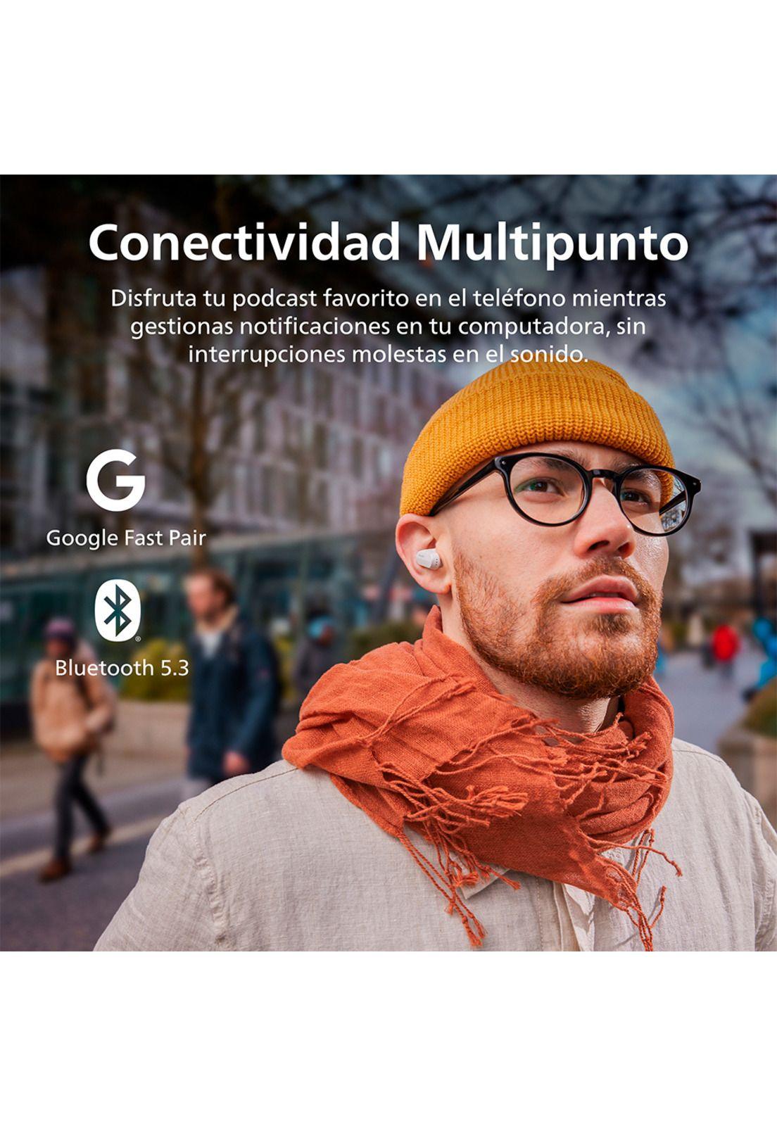 Audífonos Bluetooth Philips Noise Cancelling TAT3508 Blanco-7