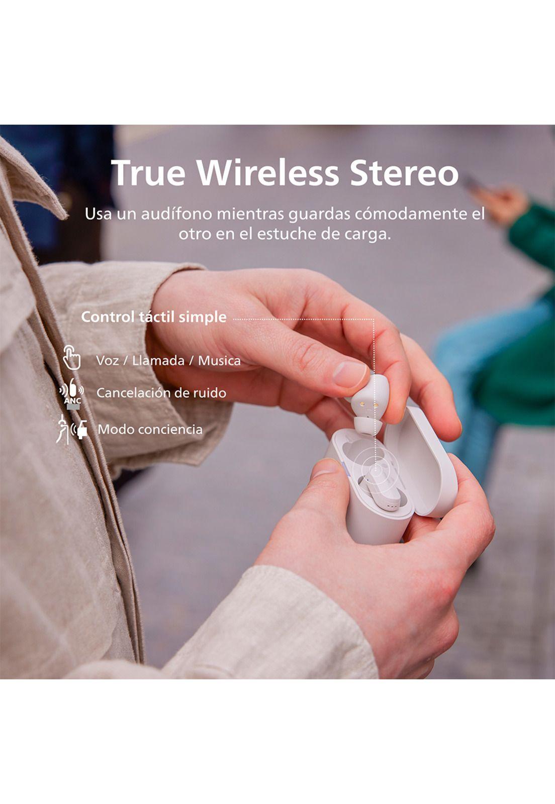 Audífonos Bluetooth Philips Noise Cancelling TAT3508 Blanco-8