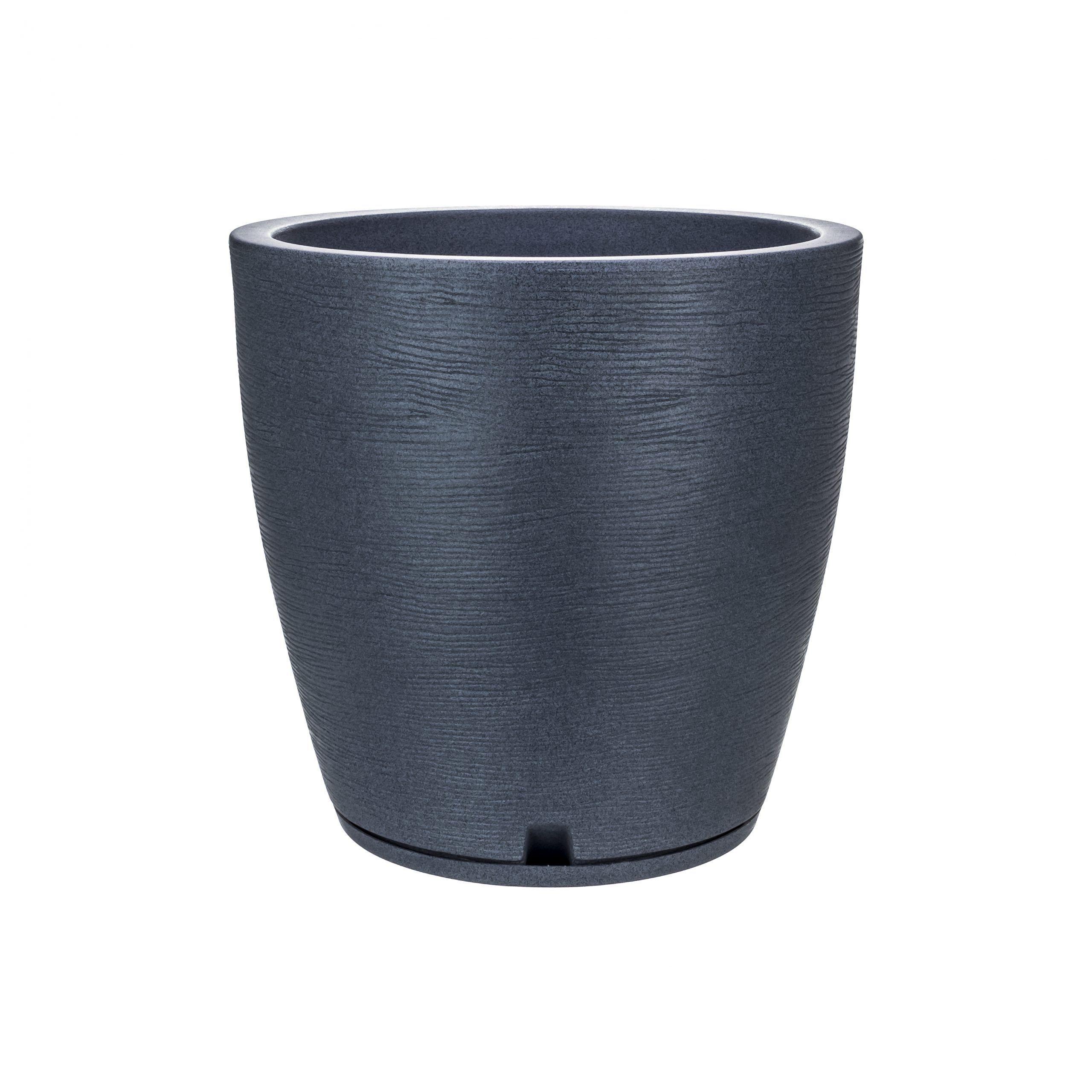 MACETERO FLORIDIS AMSTERDAM GRAFITO 45CM CON PLATO-0