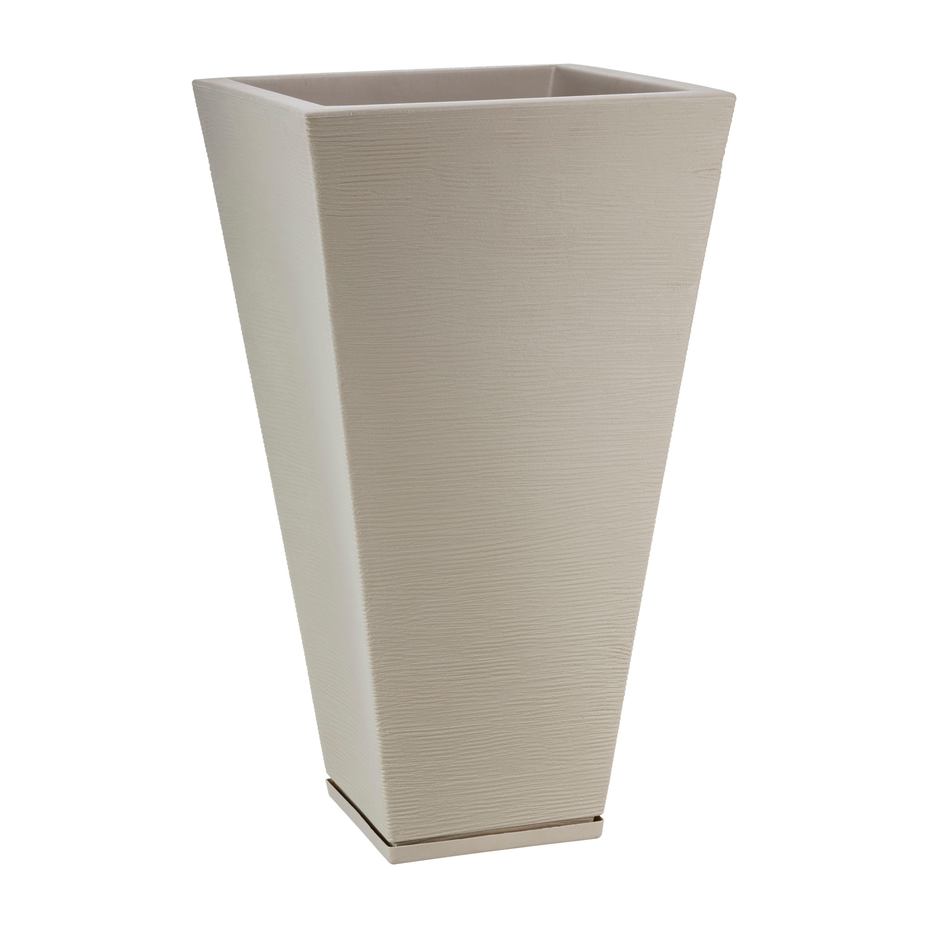 MACETERO FLORIDIS ZURIQUE BEIGE 74CM CON PLATO-2