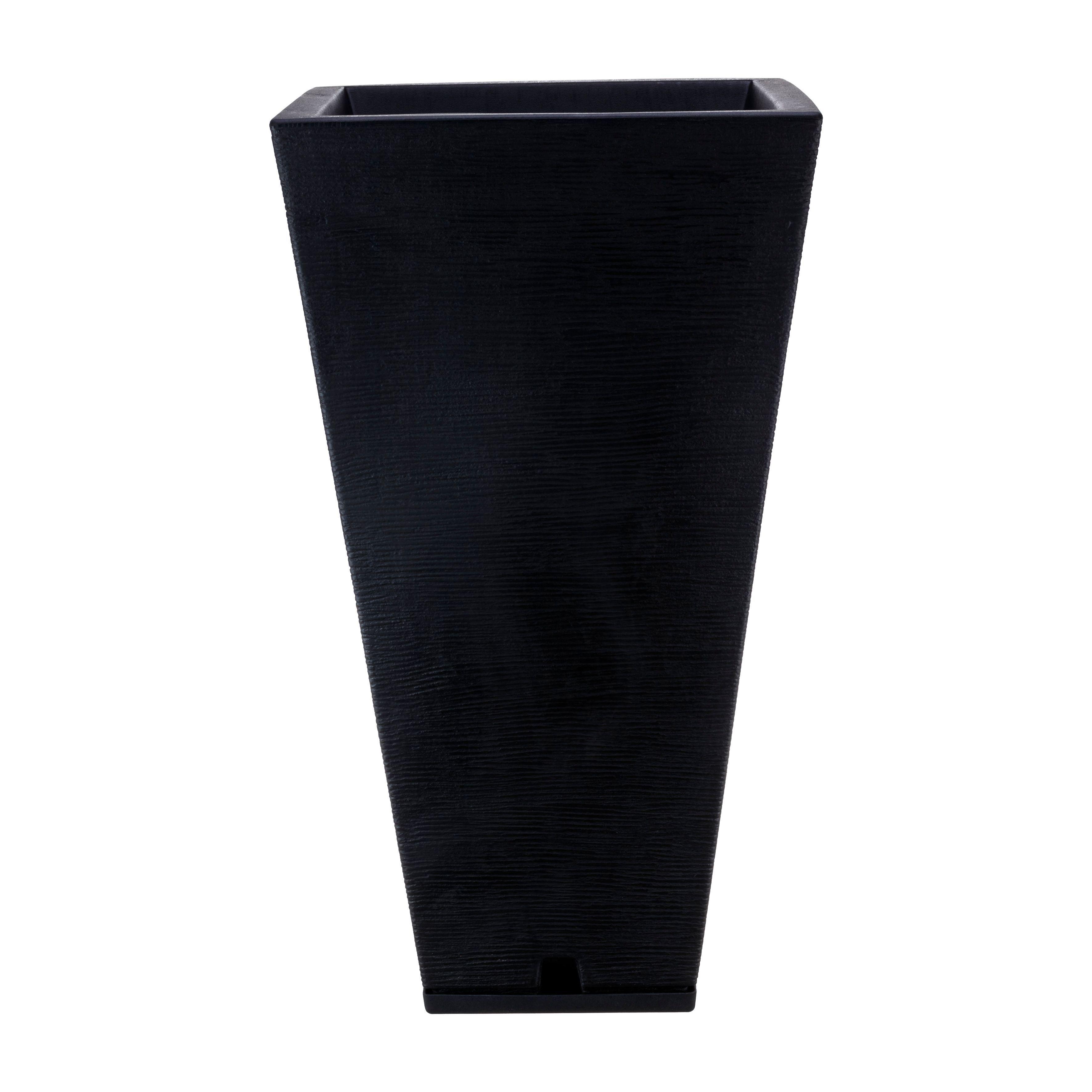 MACETERO FLORIDIS ZURIQUE NEGRO 74CM CON PLATO-2