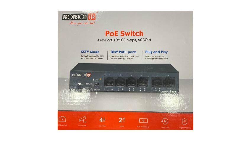 PoE Switch 4+2 Port 10100 mbps-0