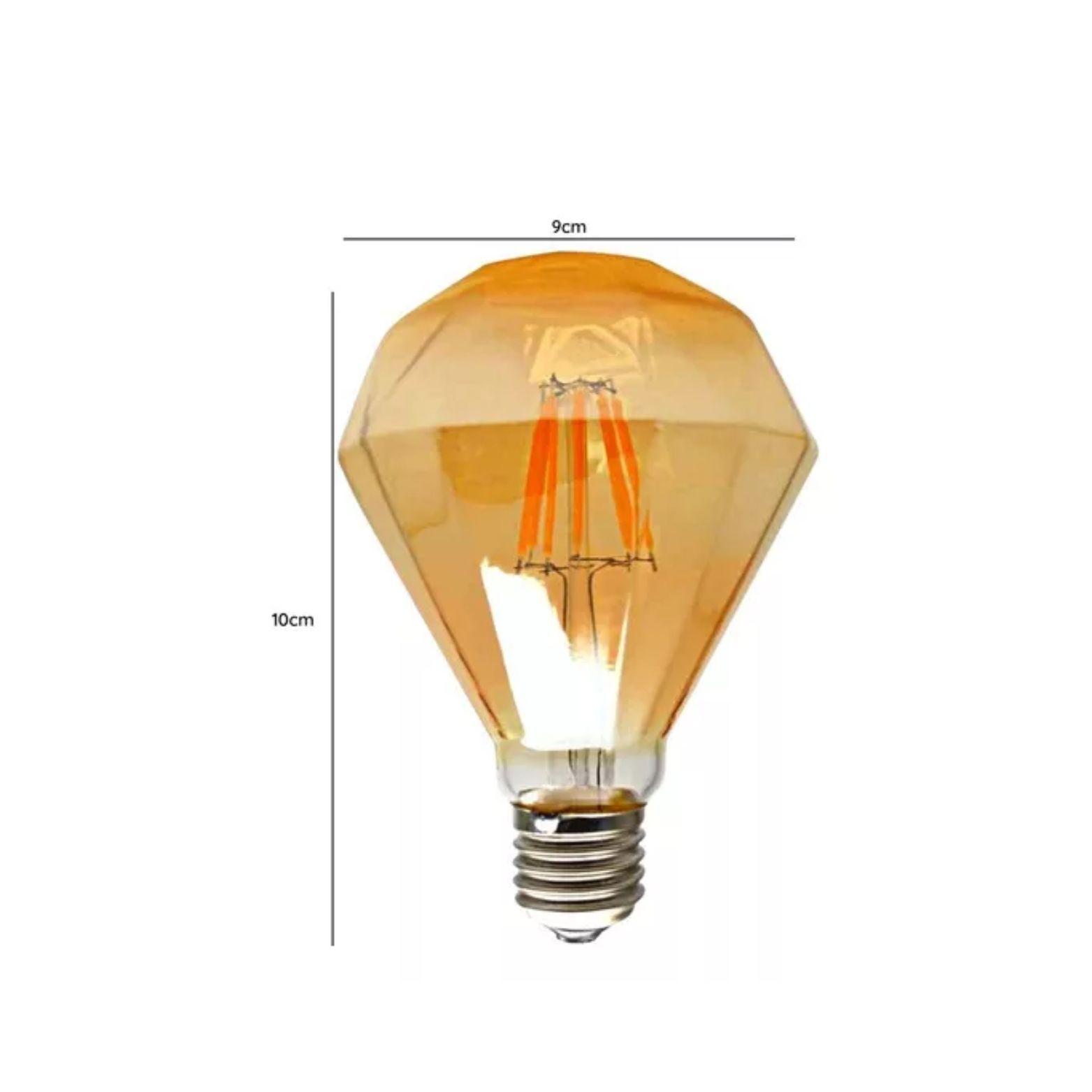 Ampolleta Led Vintage Diamante Retro G95 4w Ámbar 2700k-1