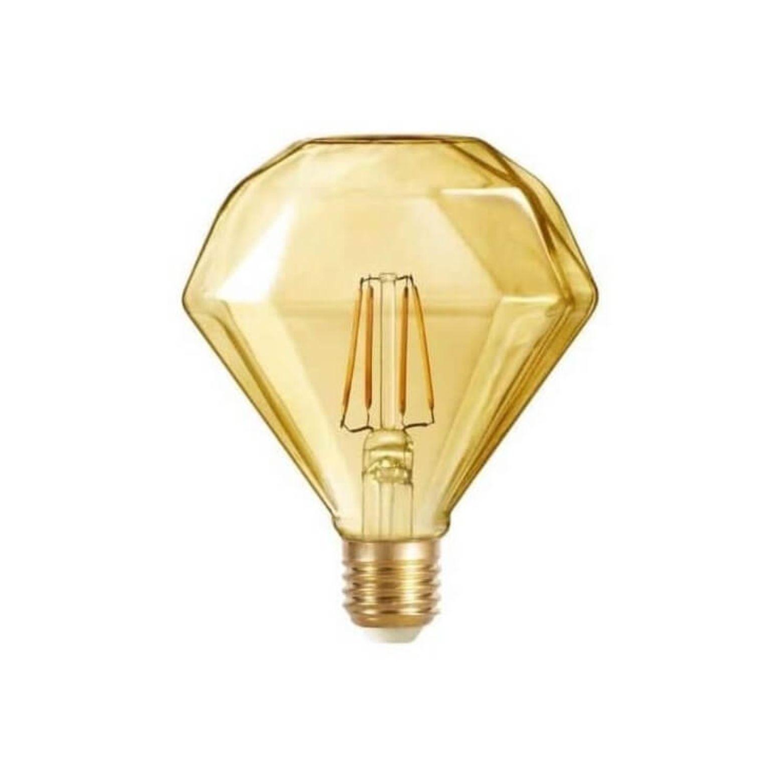 Ampolleta Led Vintage Diamante Retro G95 4w Ámbar 2700k-2