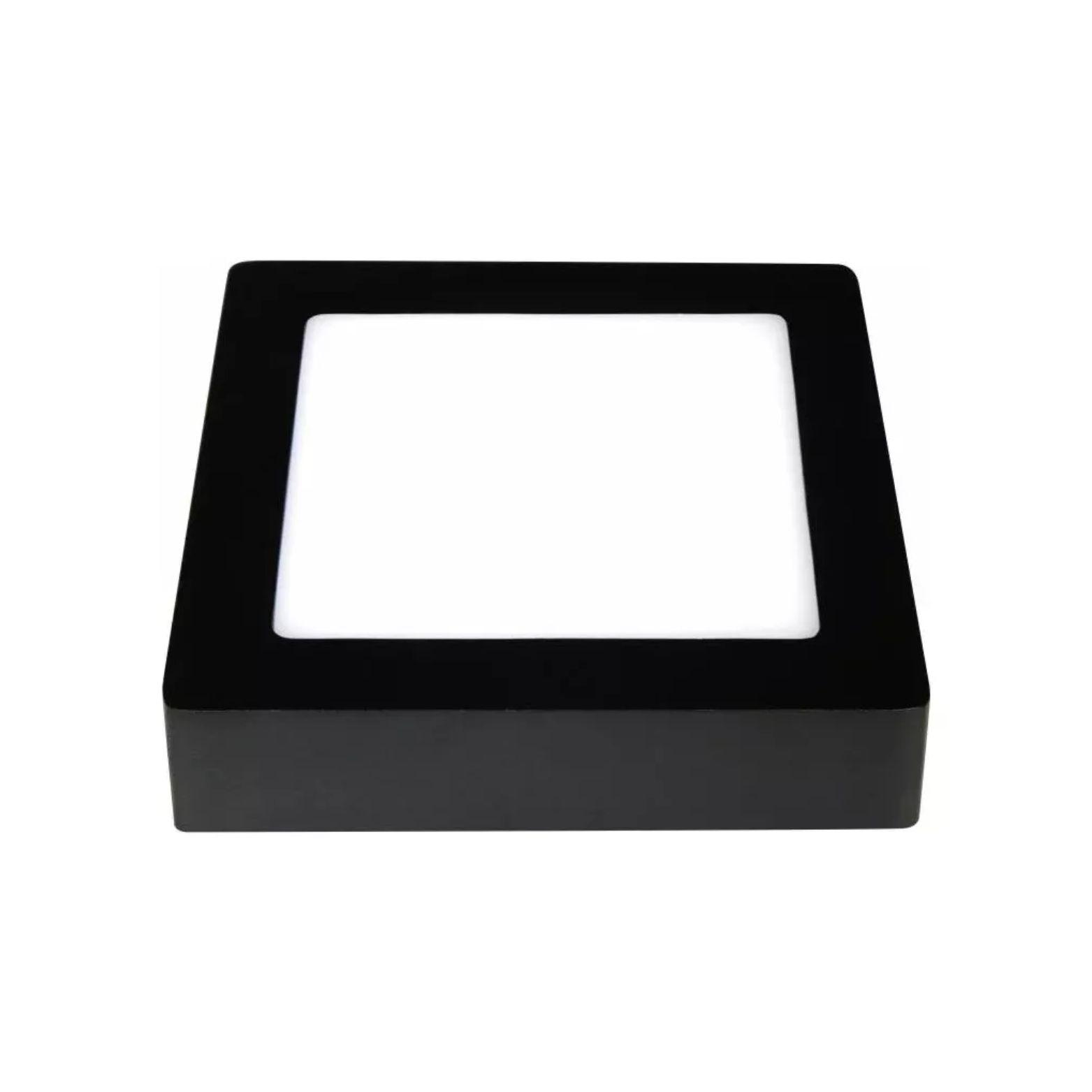Panel Plafón Led 12w Sobrepuesto Cuadrado Borde Negro-2
