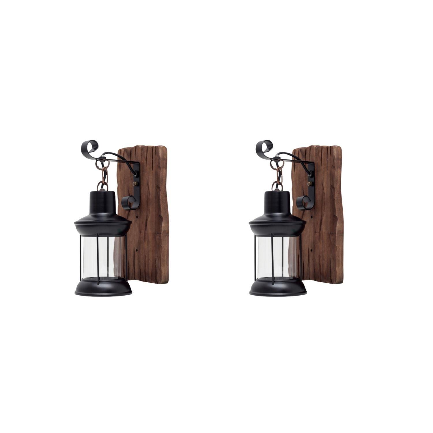 PACK 2 APLIQUE PORTA AMPOLLETA E27 MADERA KAVET II KONNERGIE DEUS-0